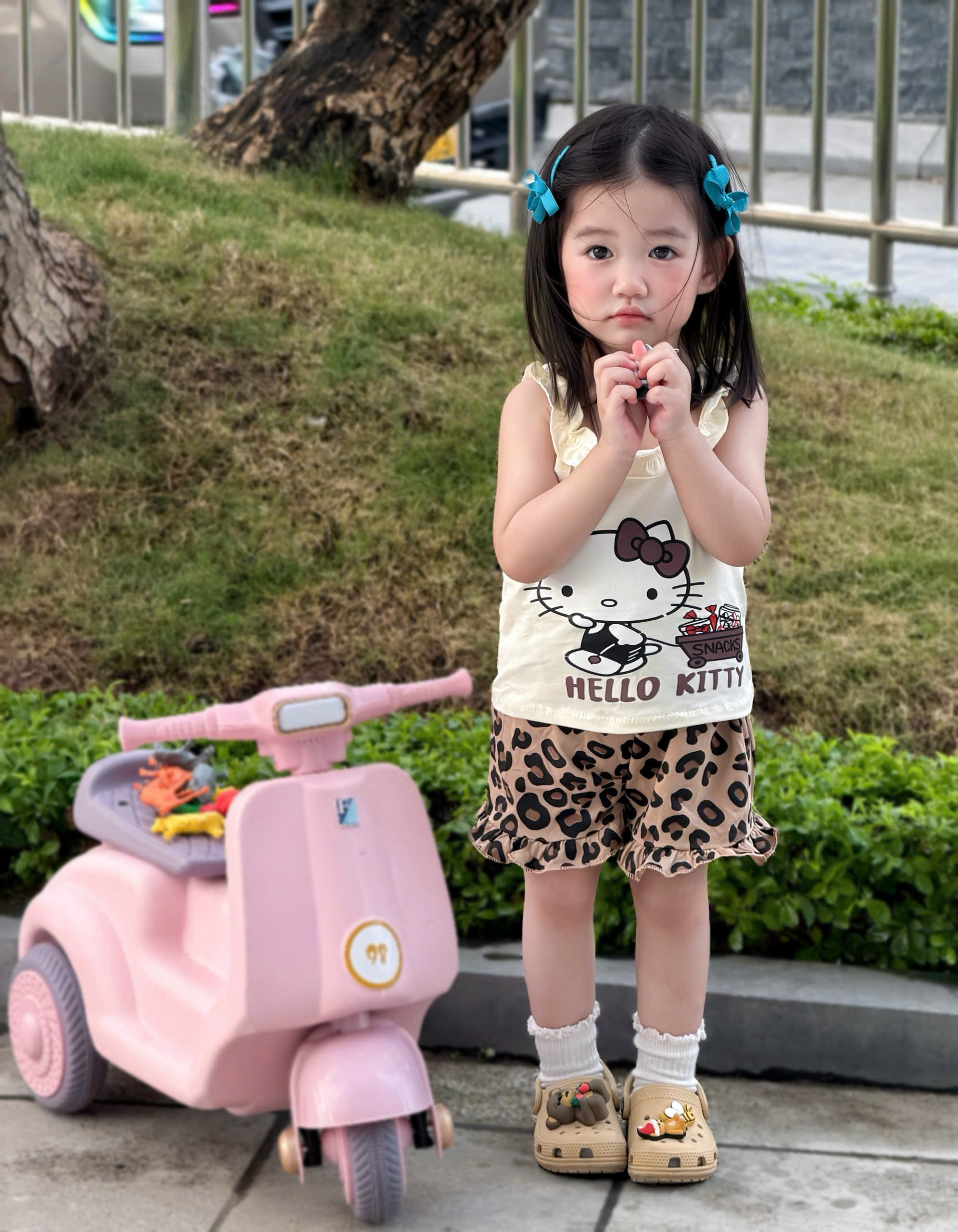 XẢ B458 - SET 2 BỘ MÈO KITTY BÈO HỒNG NÂU BEO