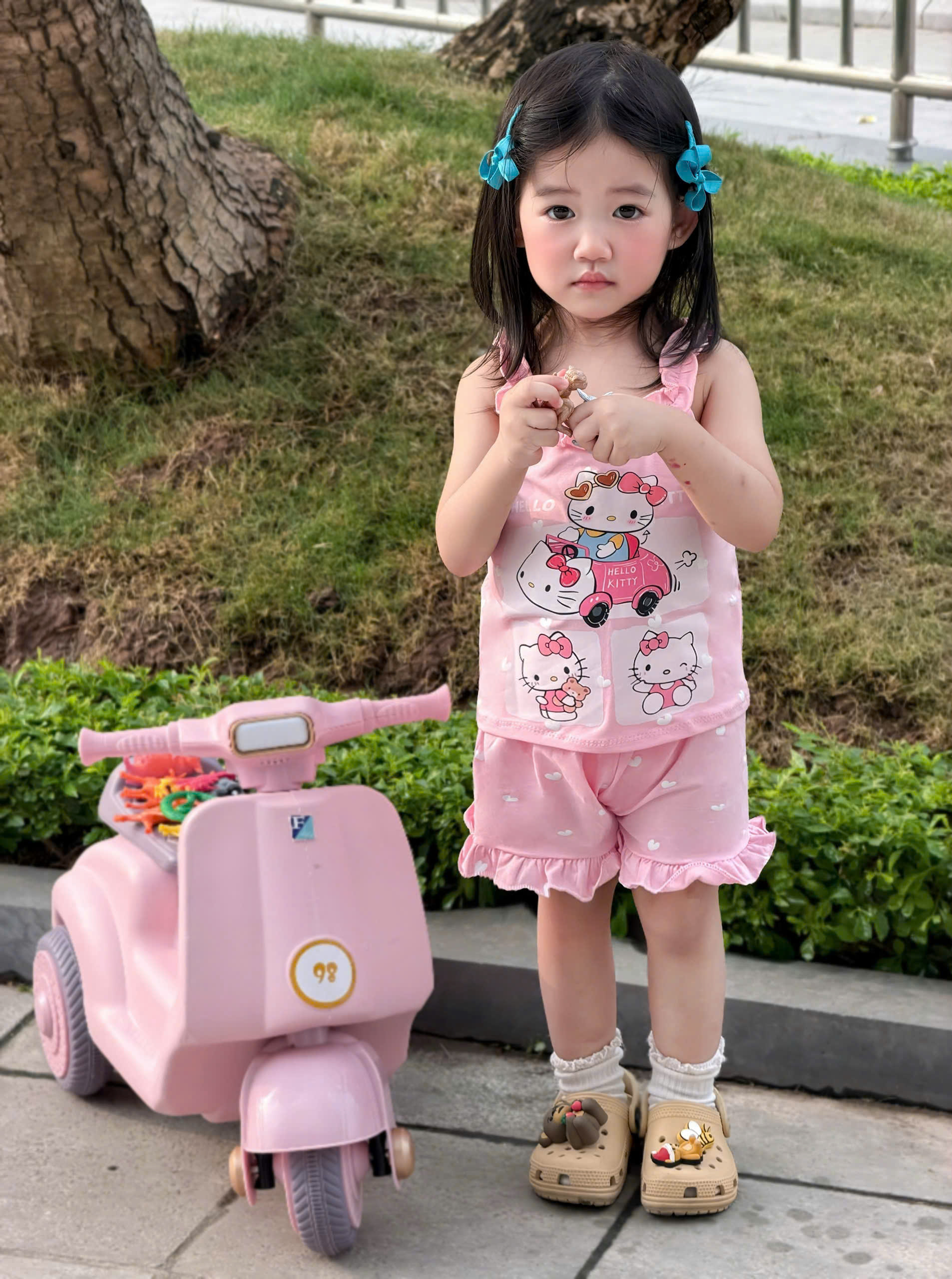 XẢ B458 - SET 2 BỘ MÈO KITTY BÈO HỒNG NÂU BEO