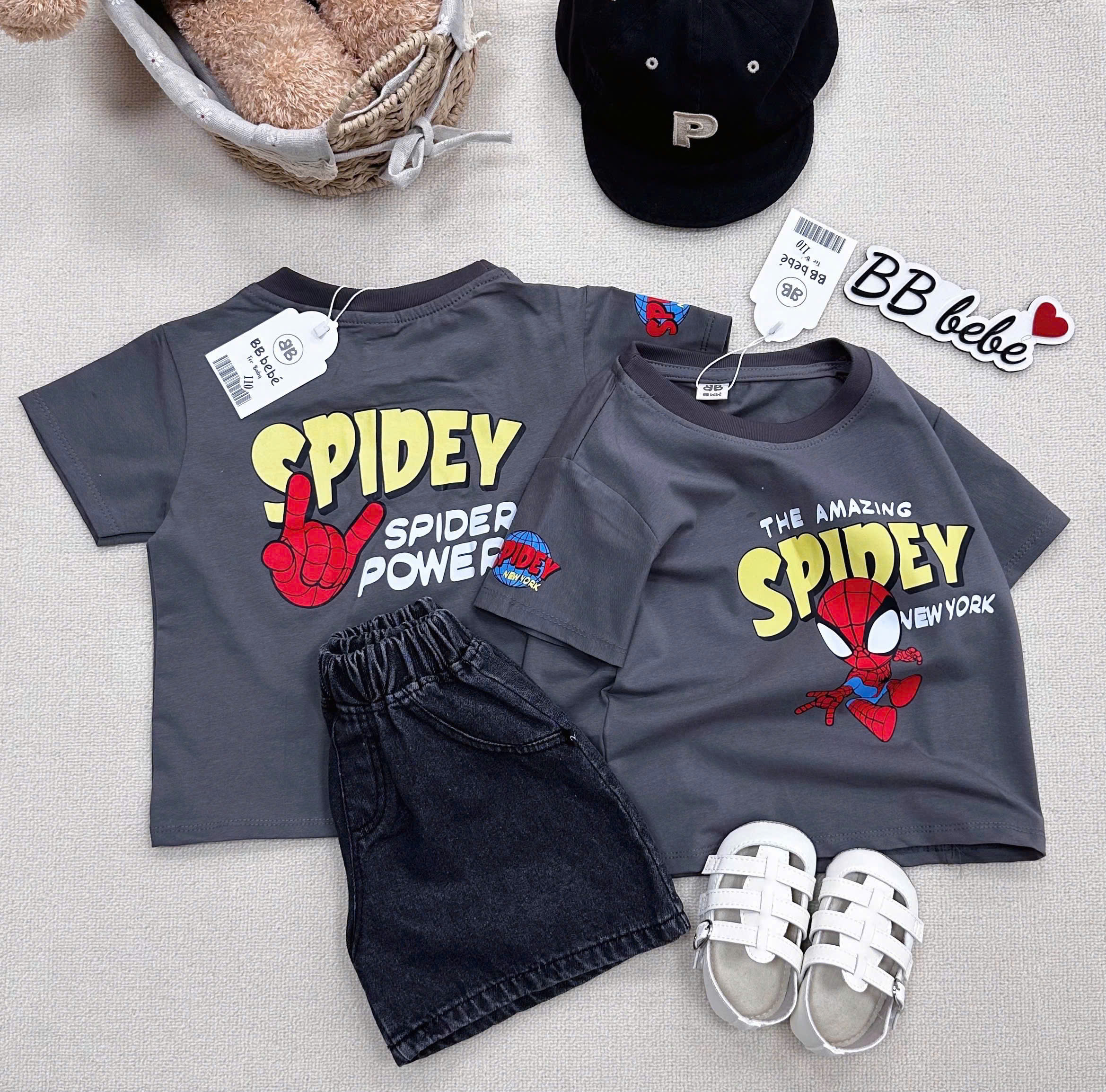 XẢ B486 - BỘ SPIDEY MIX QUẦN JEAN