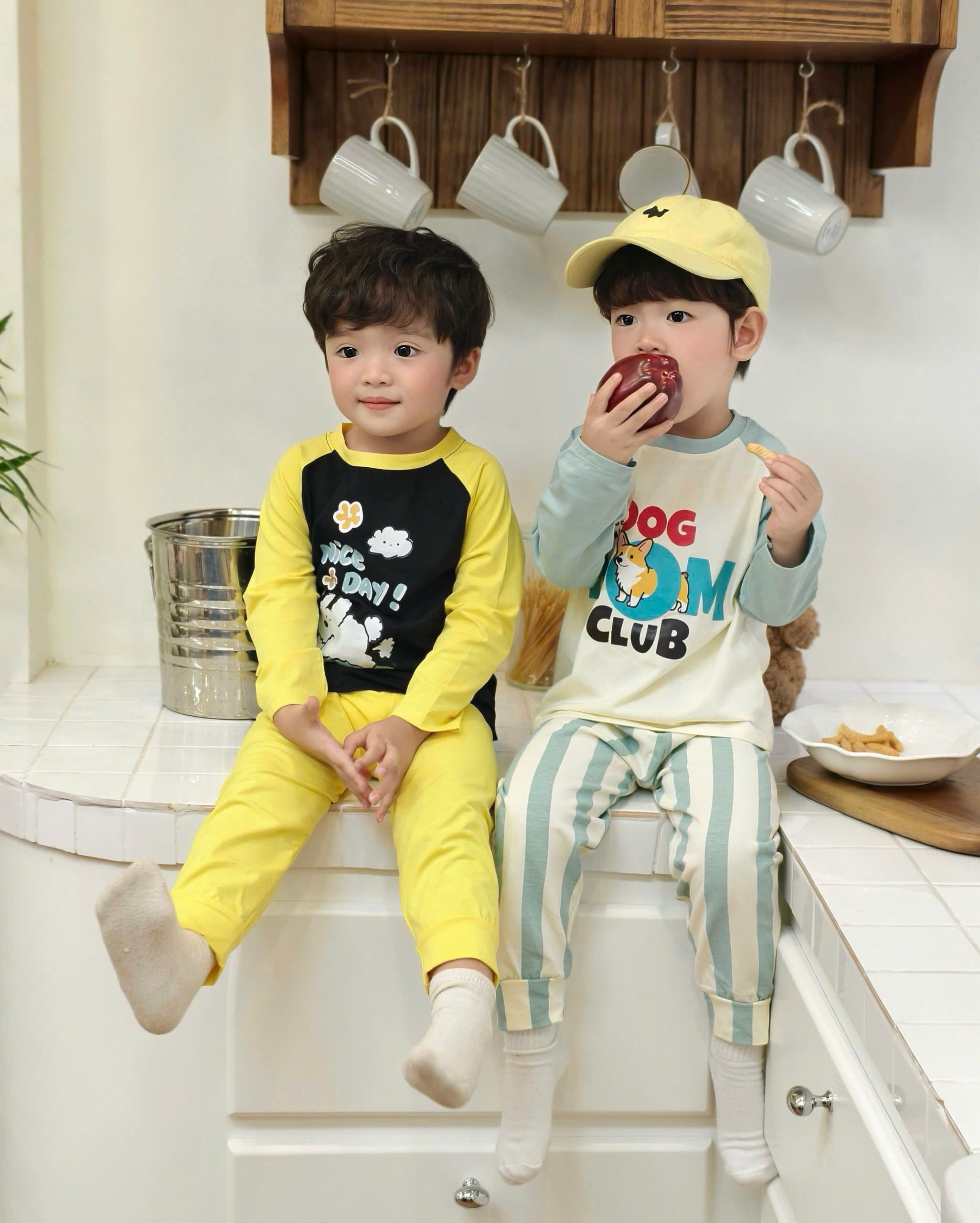 B509 - SET 2 BỘ CÚN XANH VÀNG