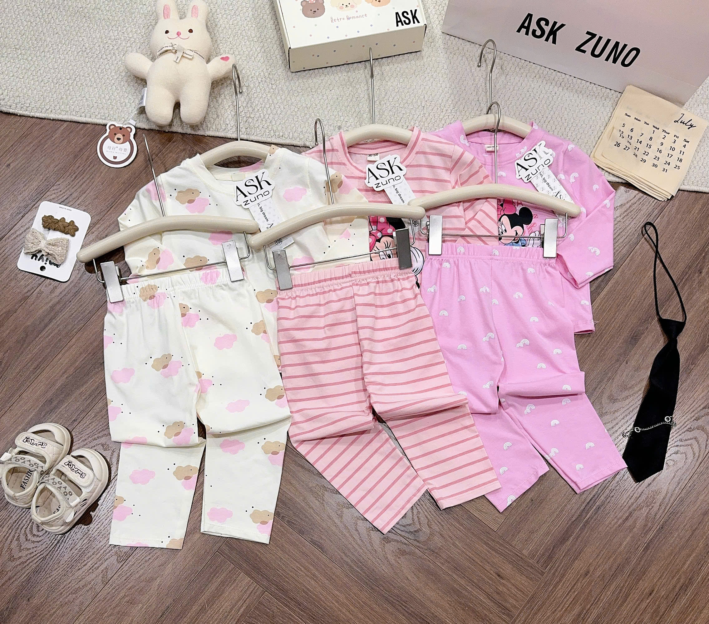 B515 - SET 3 BỘ MINNIE TONE HỒNG TRẮNG