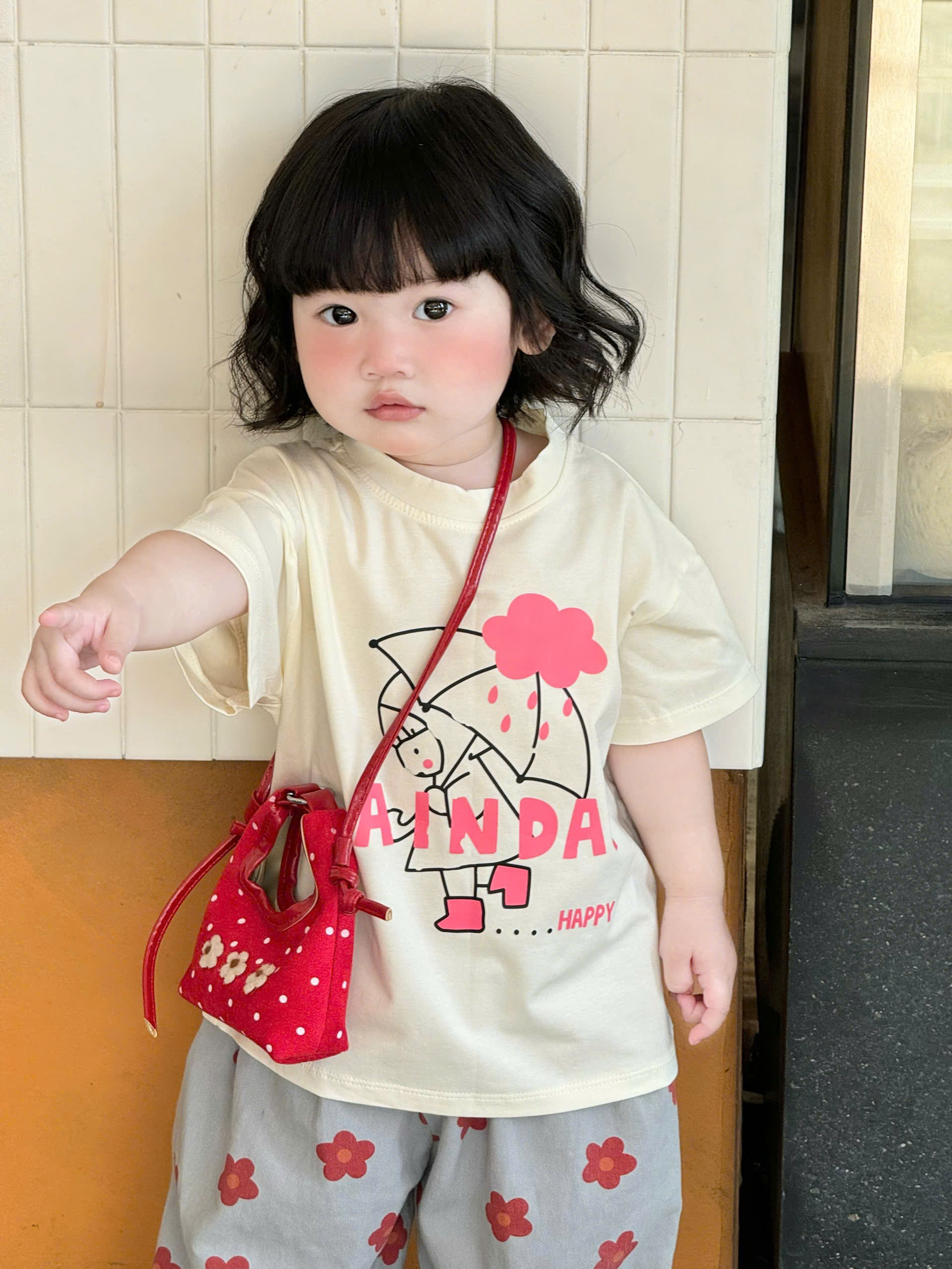 XẢ B542 - SET 3 ÁO PHÔNG KITTY HỒNG BE