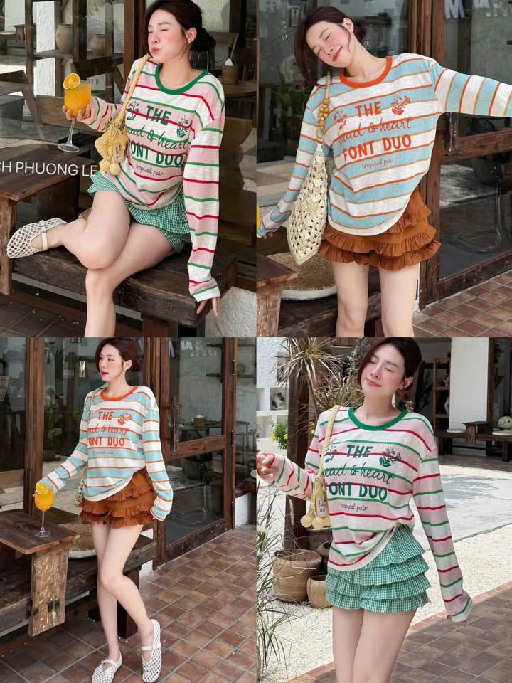 B567 - ÁO THUN GIẤY 2 MÀU HEAR & HEART