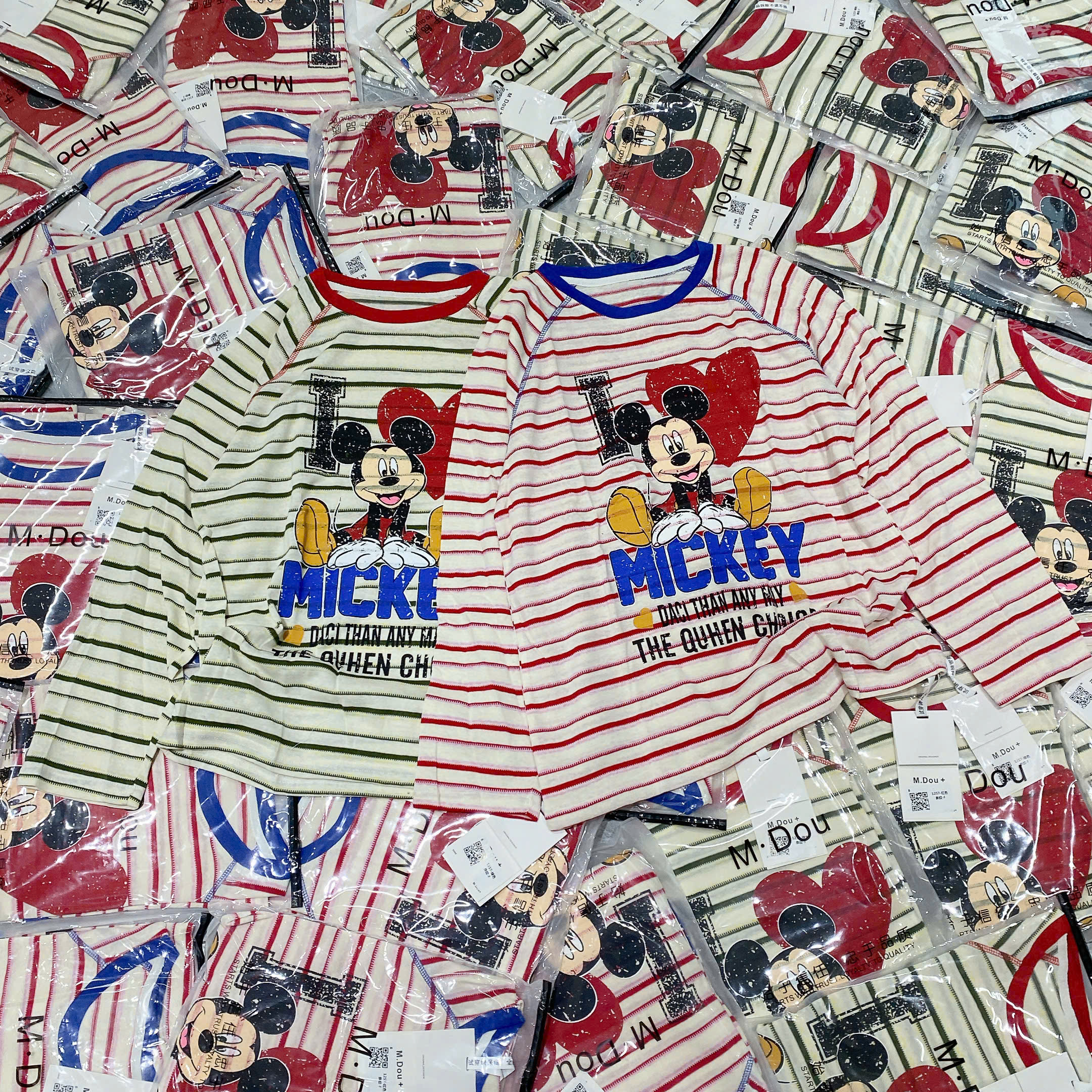 B568 - ÁO THUN GIẤY KẺ MICKEY
