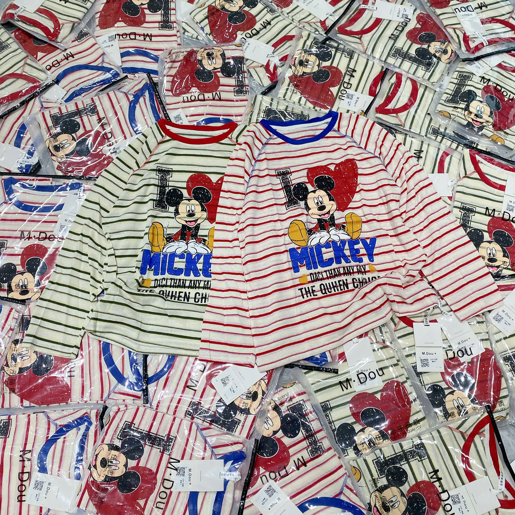 B568 - ÁO THUN GIẤY KẺ MICKEY
