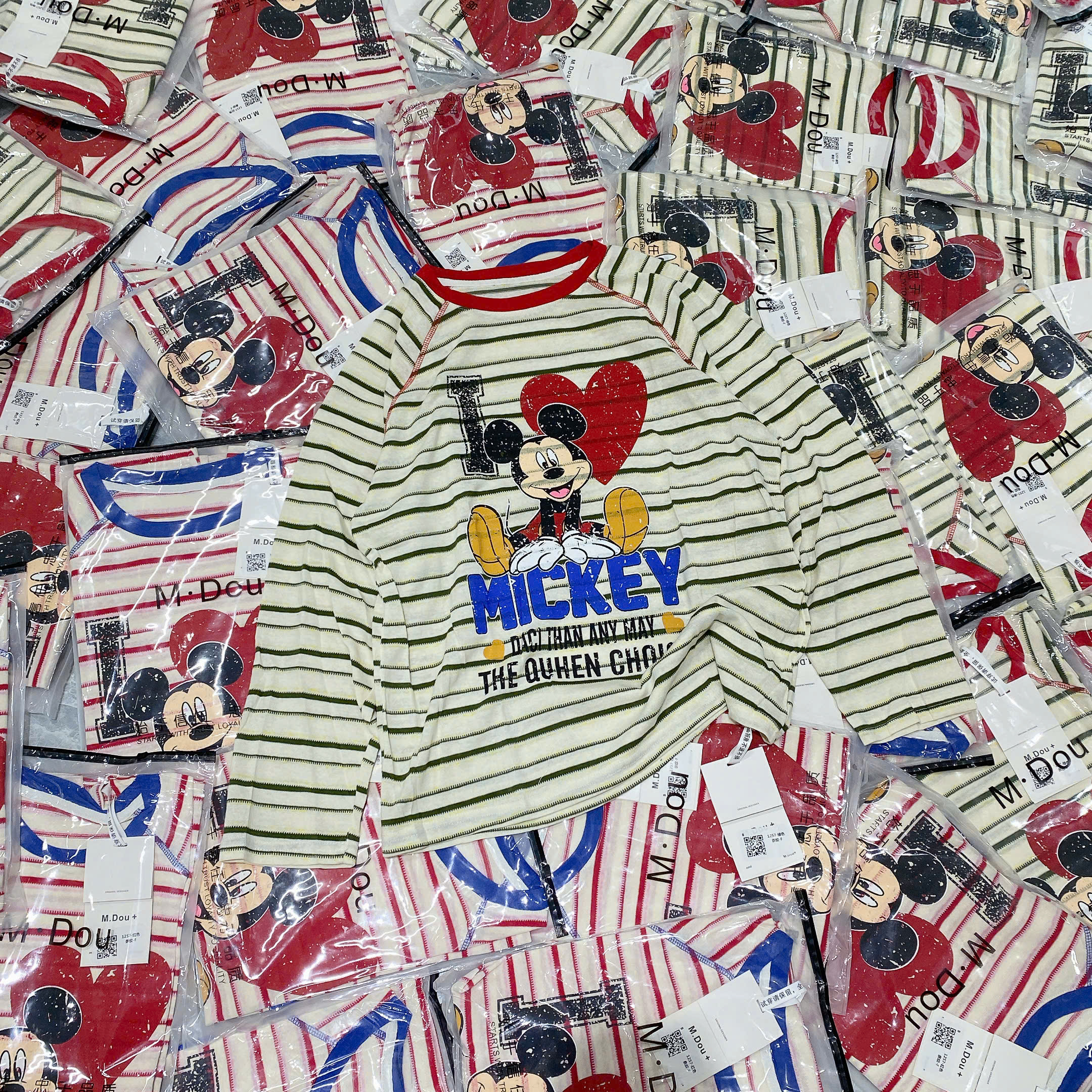 B568 - ÁO THUN GIẤY KẺ MICKEY