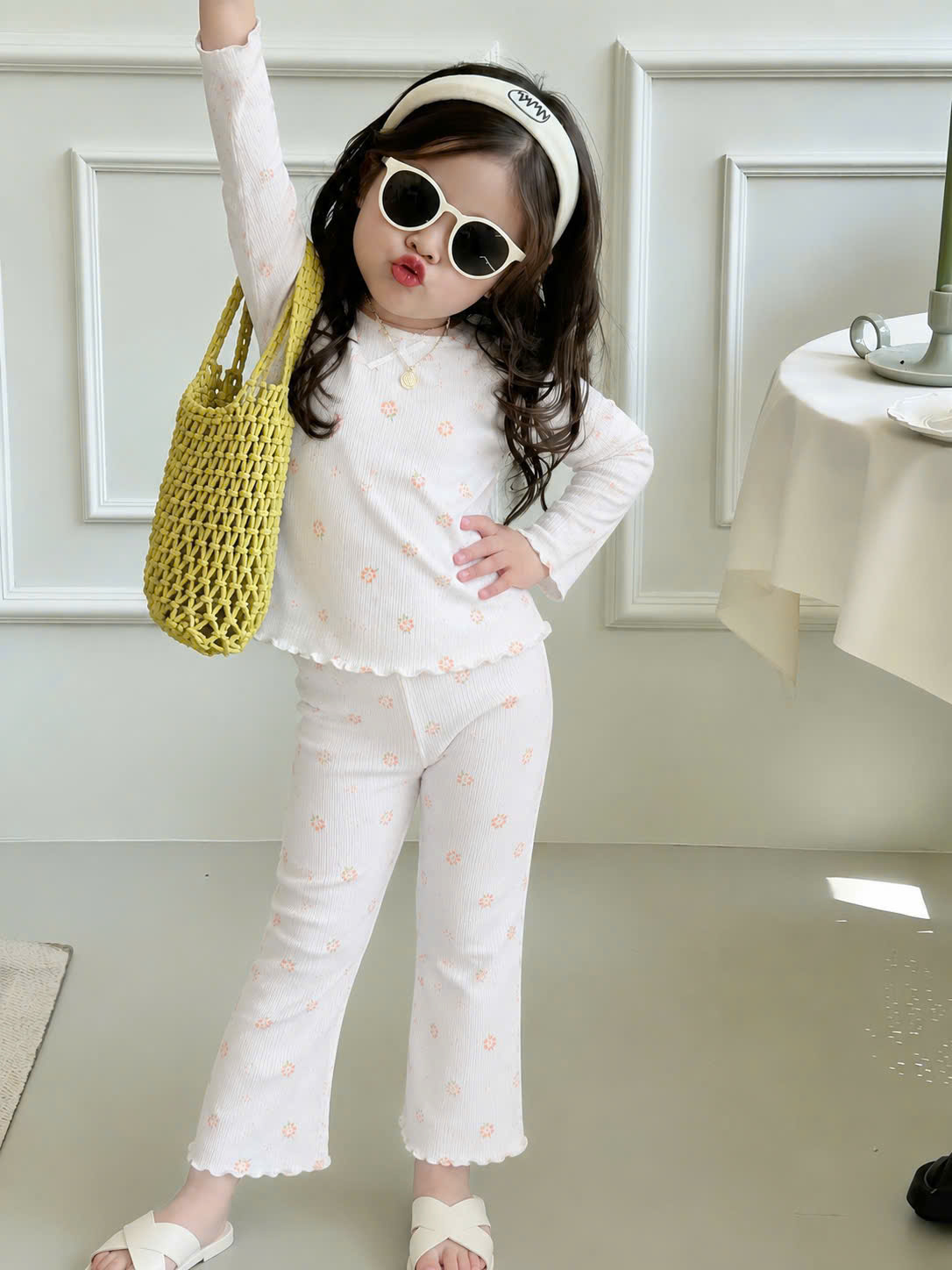 B571 - SET 3 BỘ TĂM HOA NHÍ TÍM VÀNG KEM