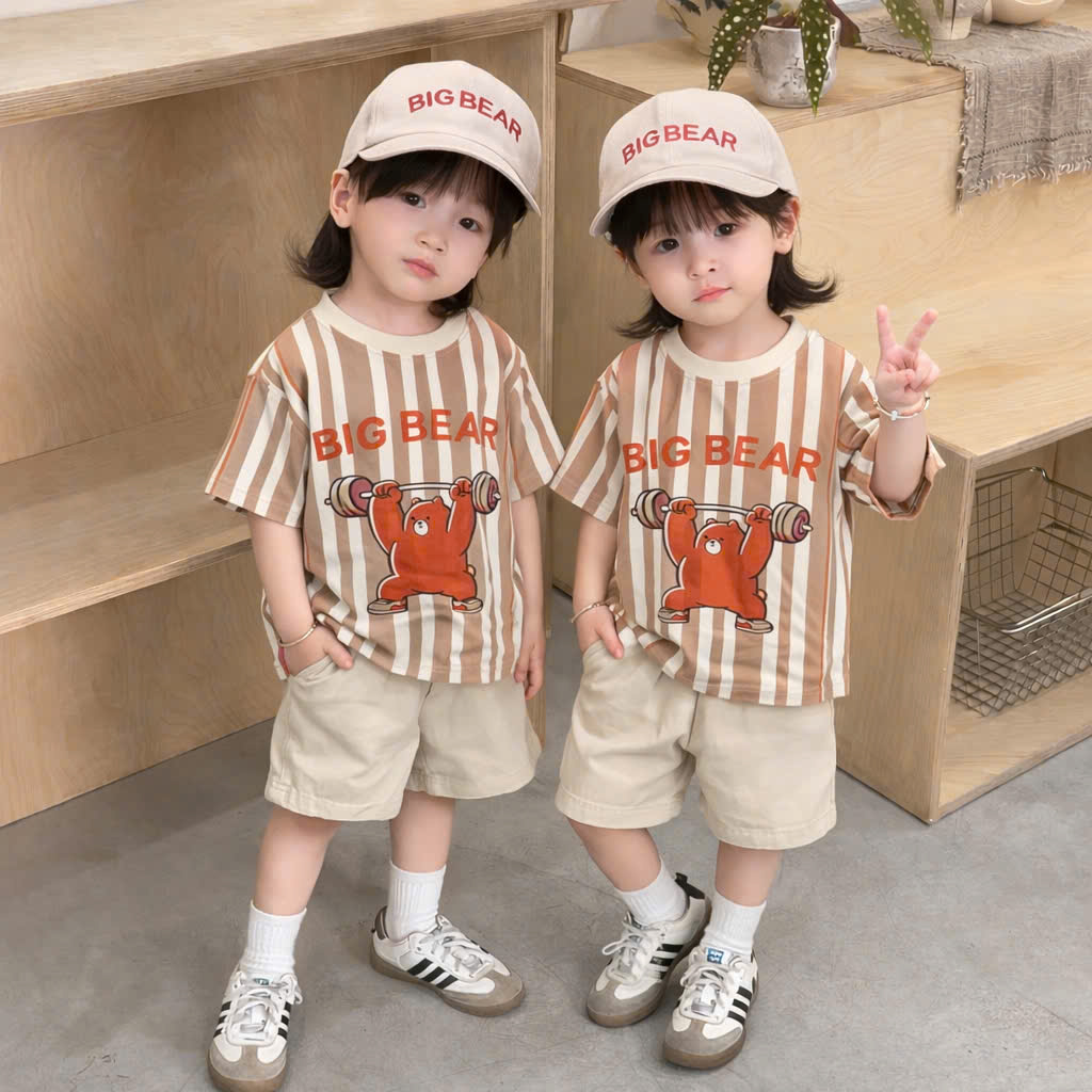 XẢ B575 - SET BỘ BIG BEAR KẺ KÈM MŨ