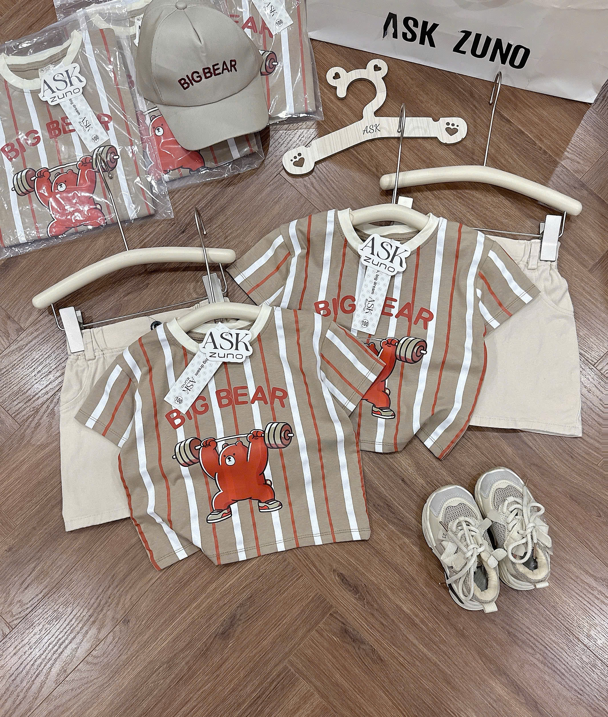 XẢ B575 - SET BỘ BIG BEAR KẺ KÈM MŨ