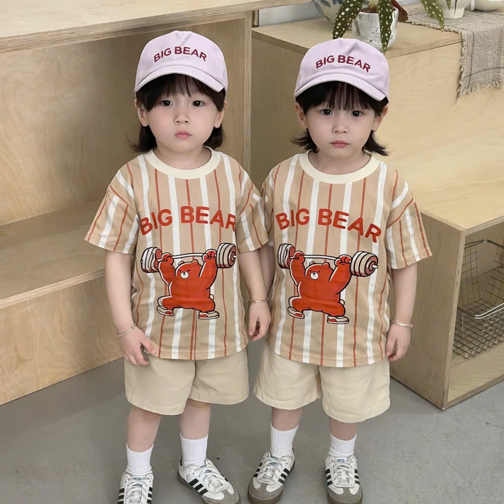 XẢ B575 - SET BỘ BIG BEAR KẺ KÈM MŨ