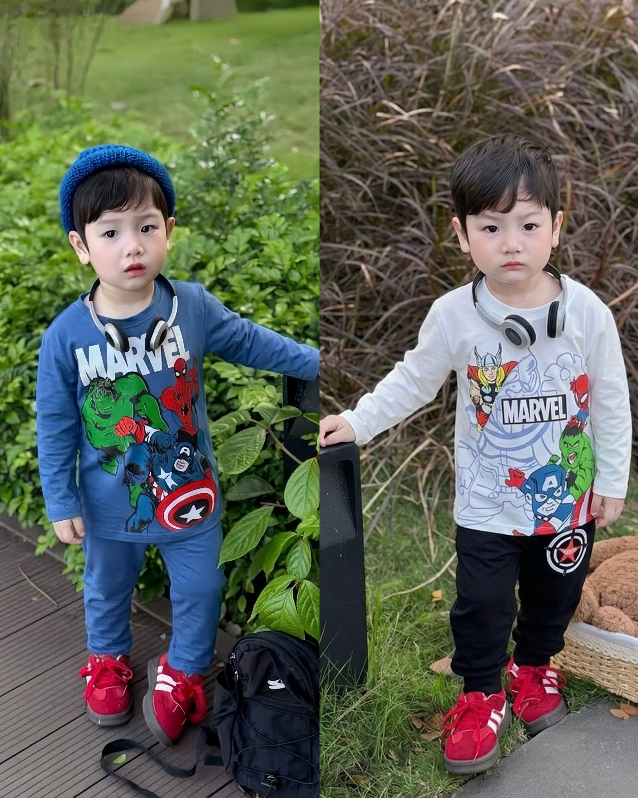 B587 - SET 2 BỘ MARVEL XANH TRẮNG