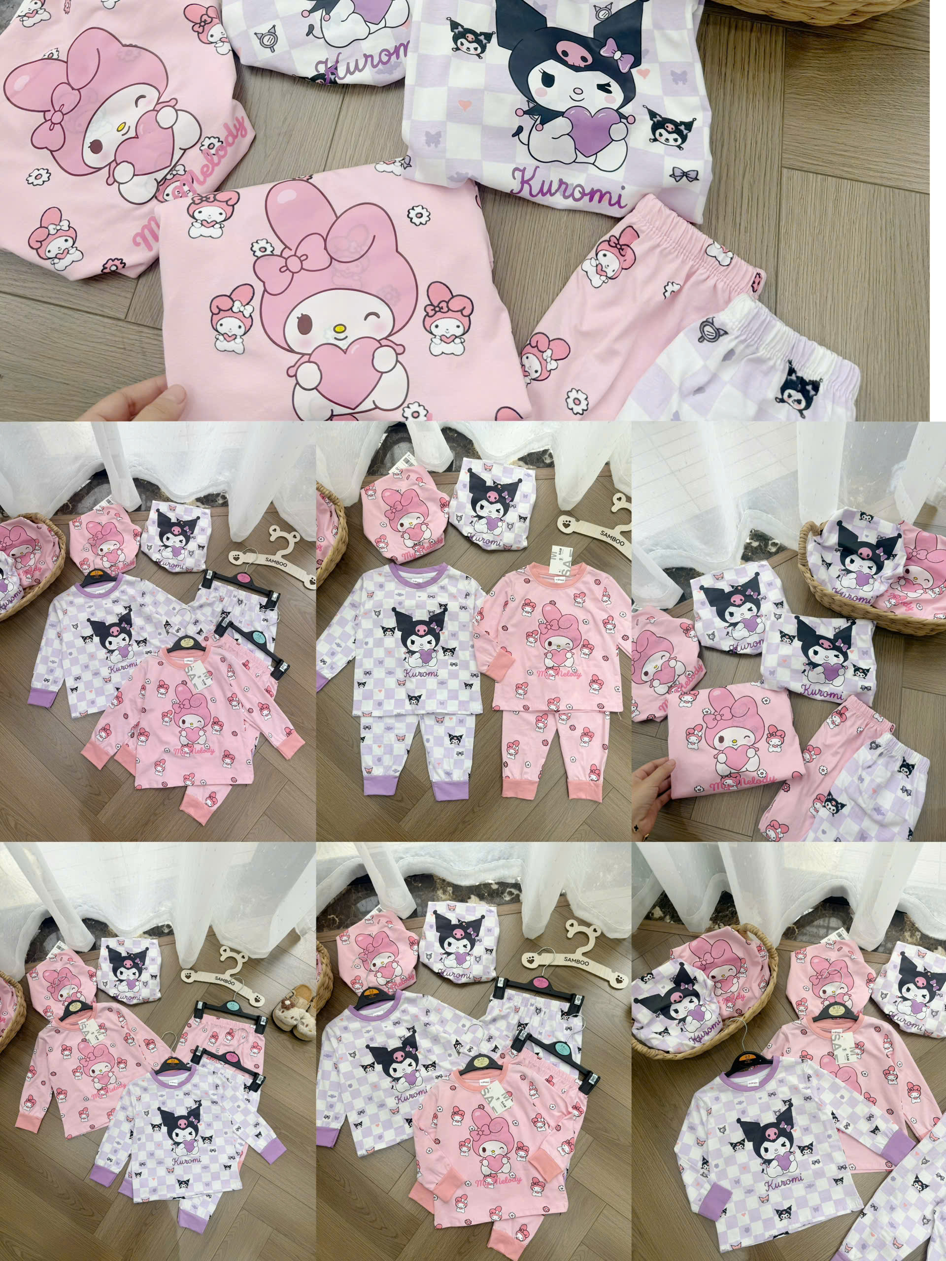 B599 - SET 2 BỘ DÀI TAY MY MELODY & KUROMI