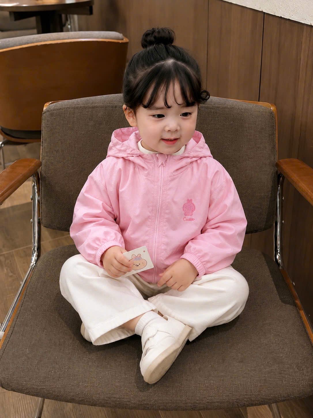 B601 - ÁO KHOÁC GIÓ LIỀN MŨ THÊU CUTE 5 MÀU