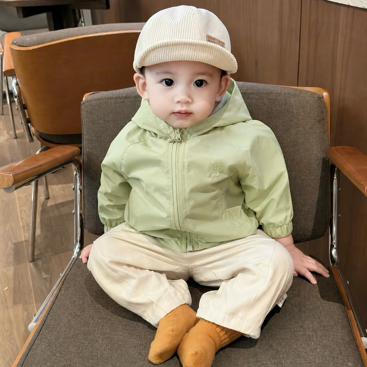 B601 - ÁO KHOÁC GIÓ LIỀN MŨ THÊU CUTE 5 MÀU