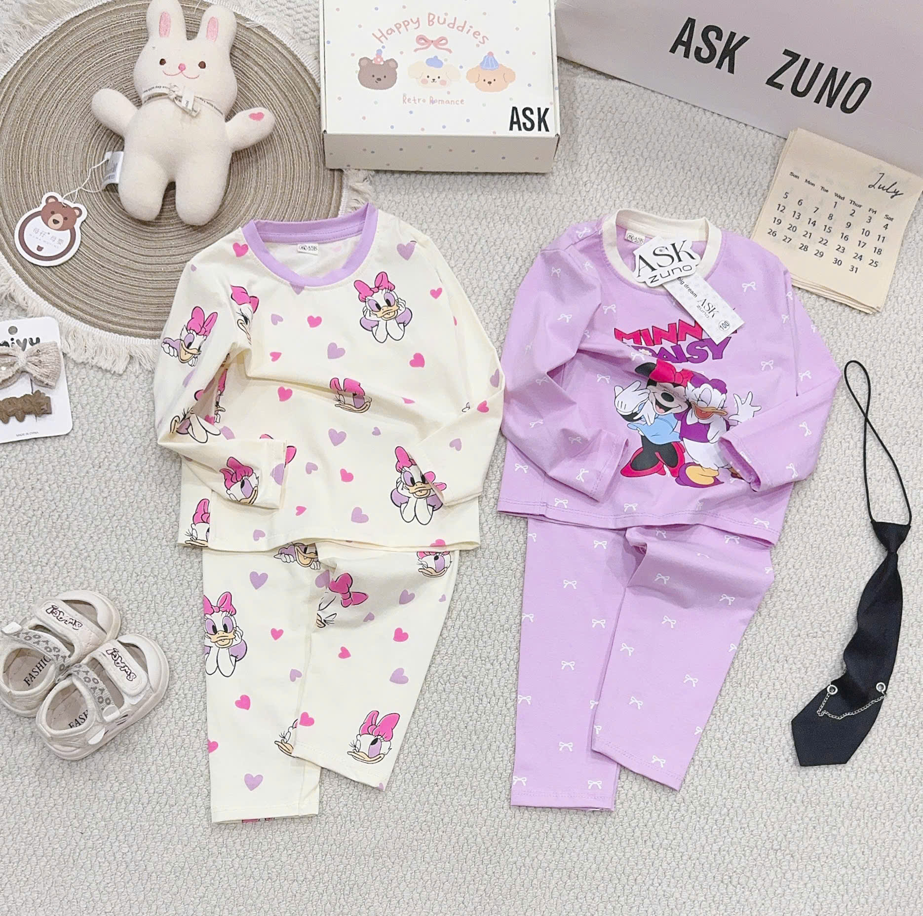 B607 - SET 2 BỘ DÀI TAY MICKEY DONAL KEM TÍM