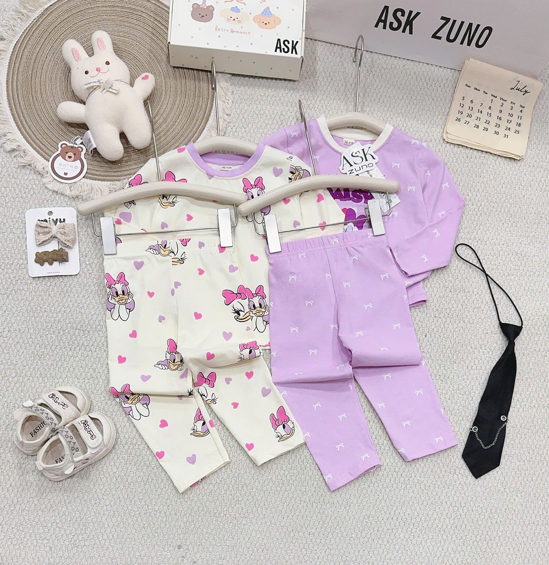 B607 - SET 2 BỘ DÀI TAY MICKEY DONAL KEM TÍM