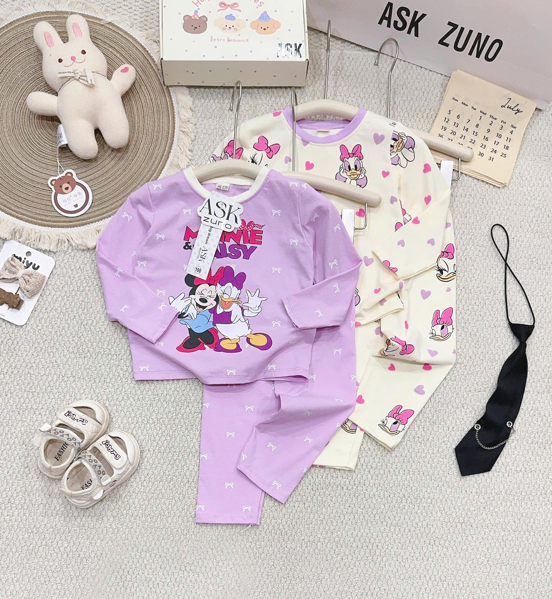 B607 - SET 2 BỘ DÀI TAY MICKEY DONAL KEM TÍM