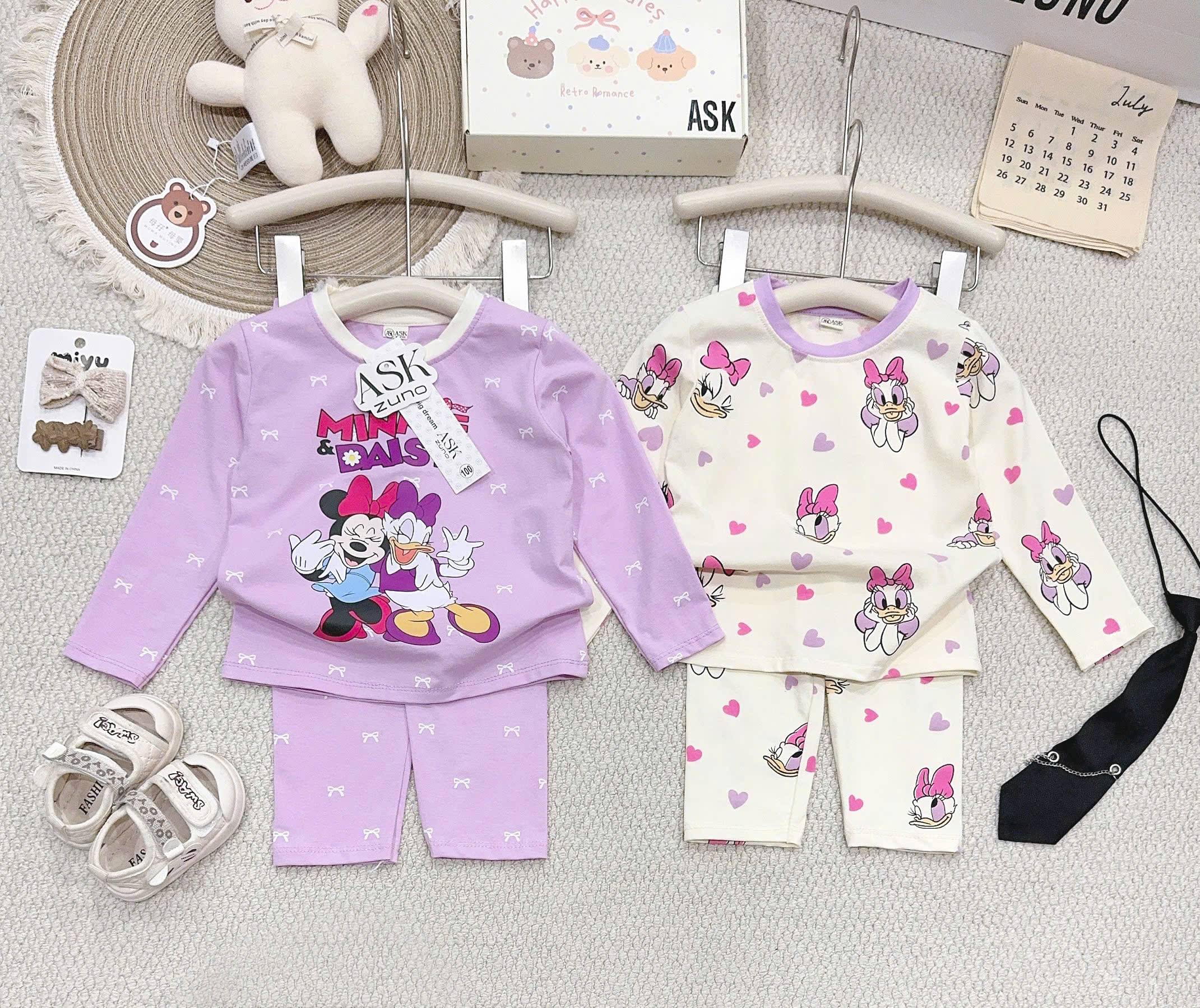 B607 - SET 2 BỘ DÀI TAY MICKEY DONAL KEM TÍM