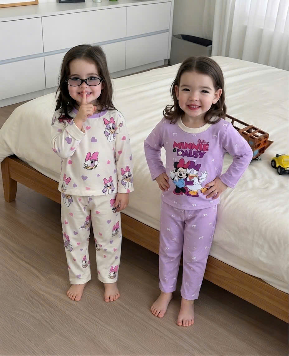 B607 - SET 2 BỘ DÀI TAY MICKEY DONAL KEM TÍM