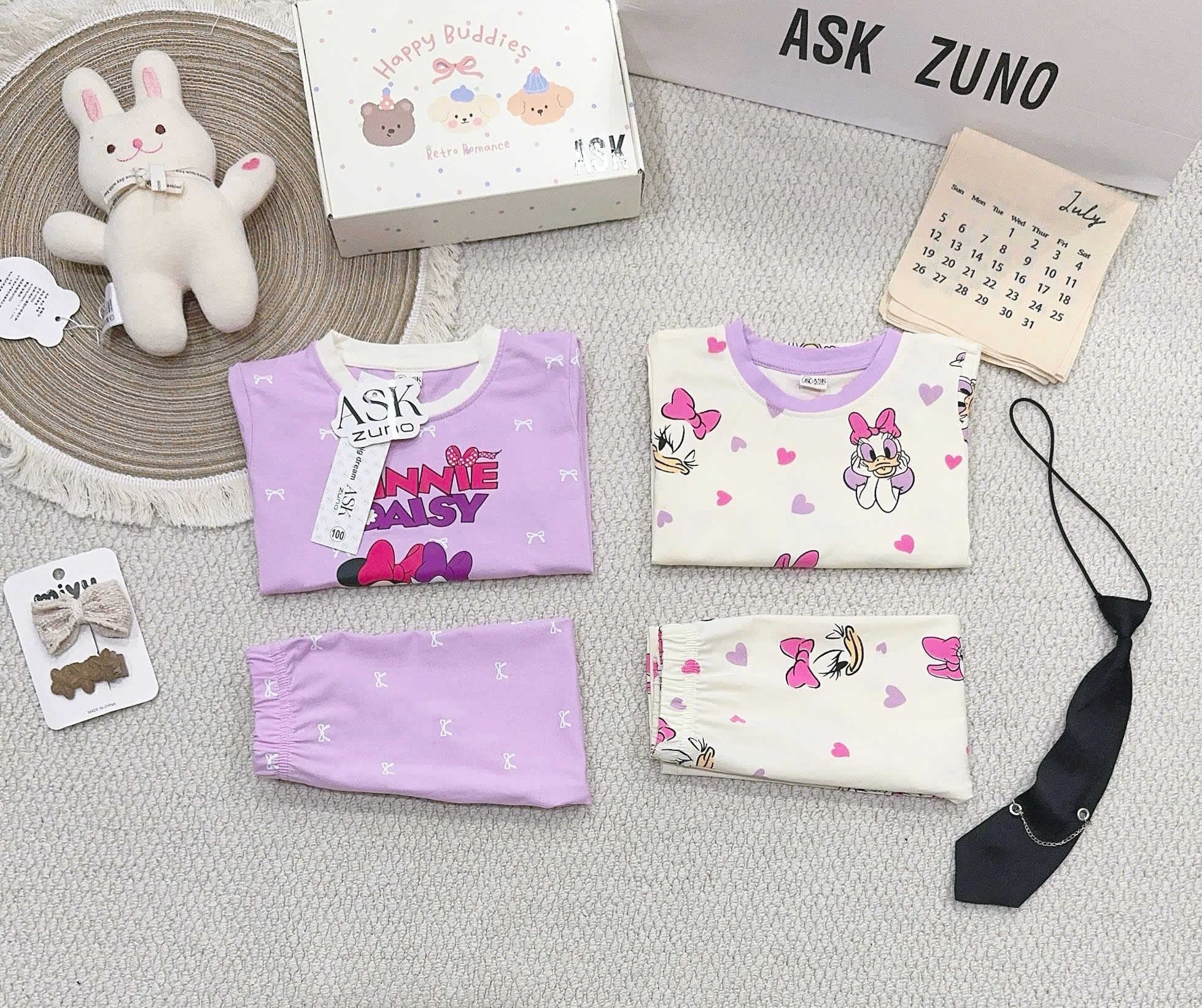 B607 - SET 2 BỘ DÀI TAY MICKEY DONAL KEM TÍM