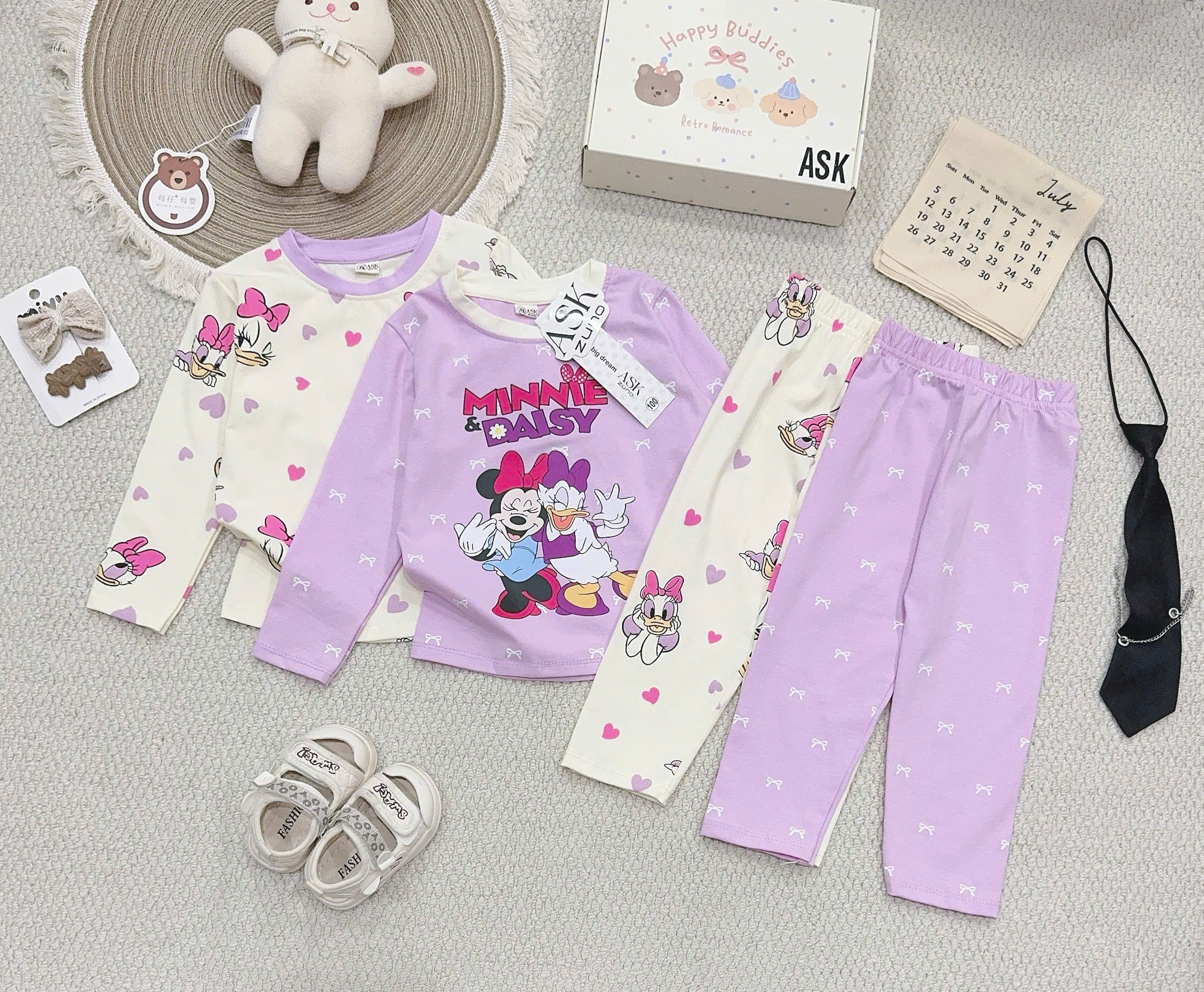 B607 - SET 2 BỘ DÀI TAY MICKEY DONAL KEM TÍM