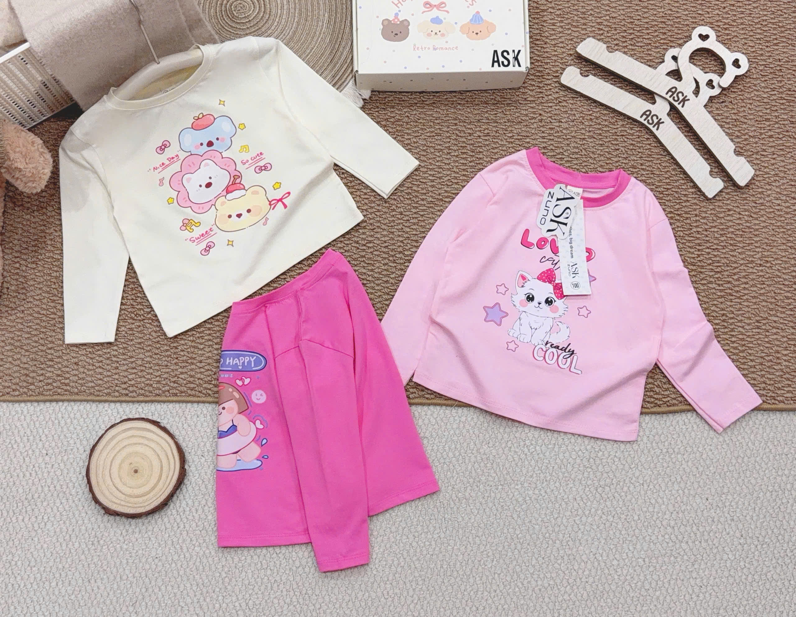 B616- SET 3 ÁO IN HÌNH CUTE