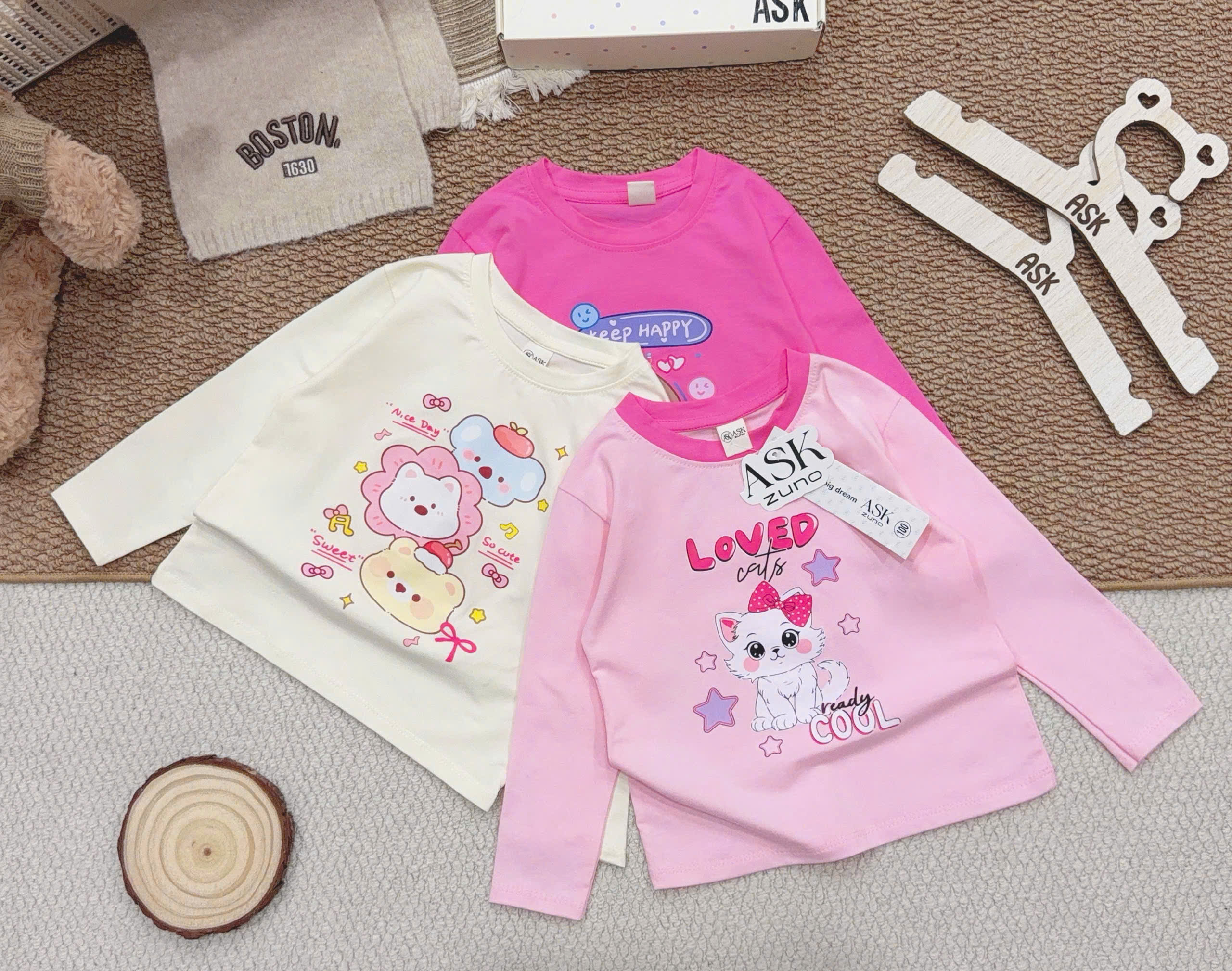 B616- SET 3 ÁO IN HÌNH CUTE