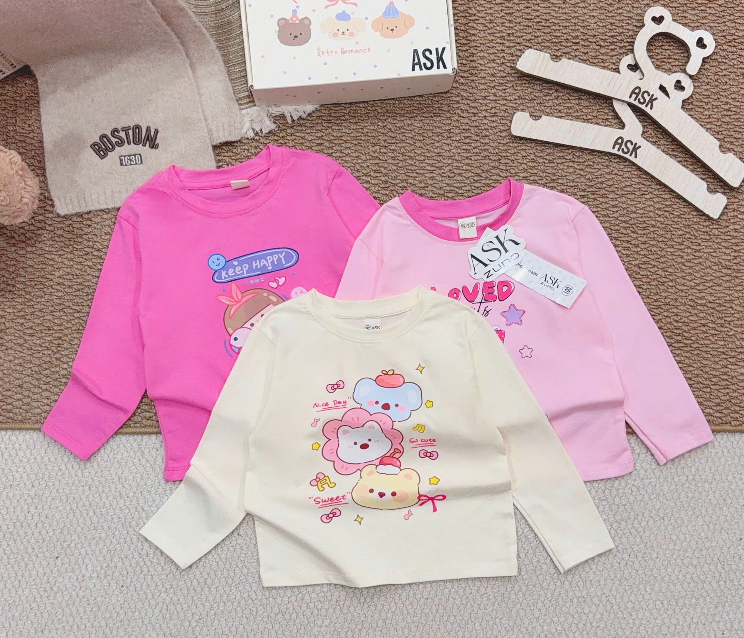 B616- SET 3 ÁO IN HÌNH CUTE