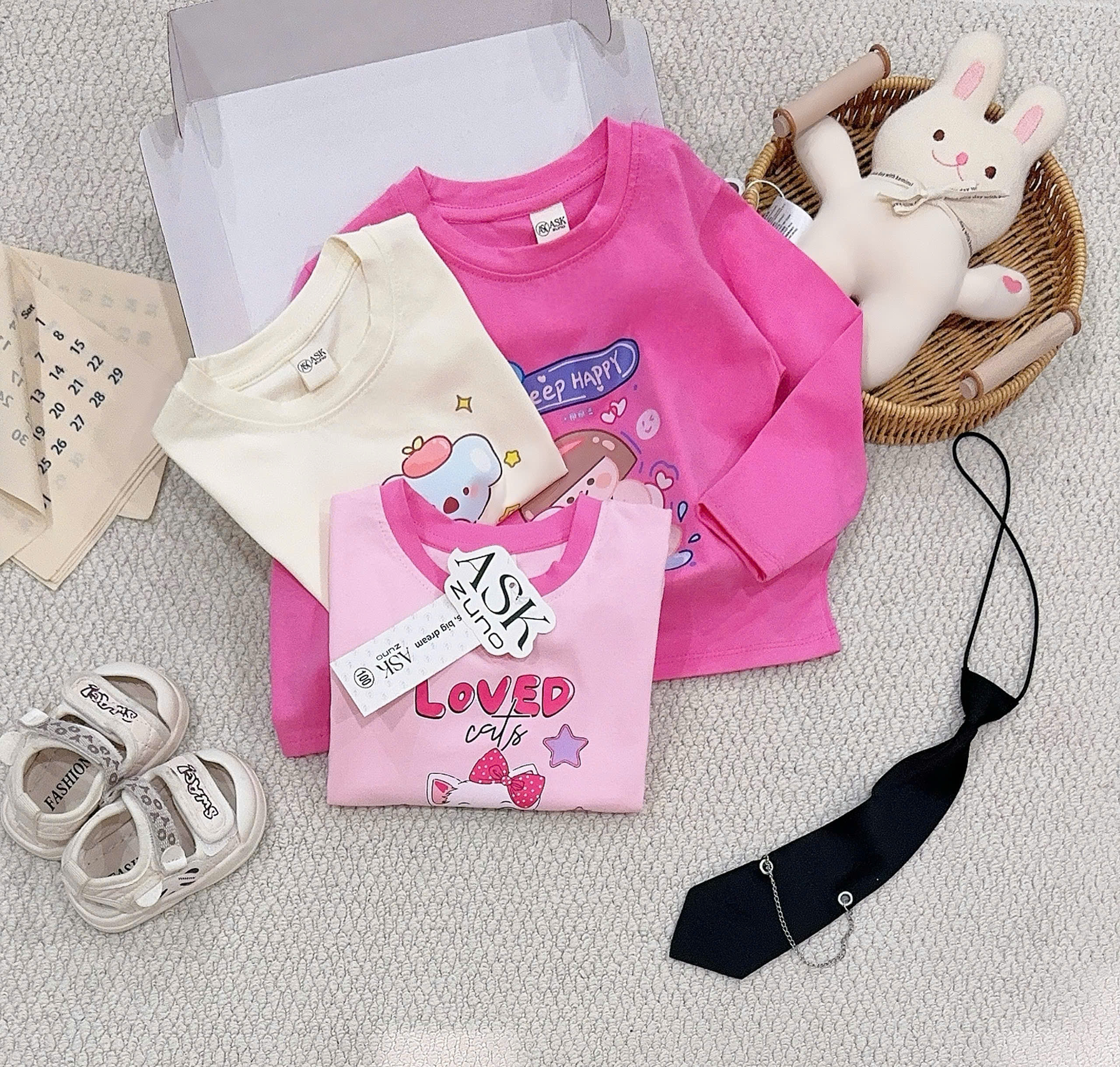 B616- SET 3 ÁO IN HÌNH CUTE