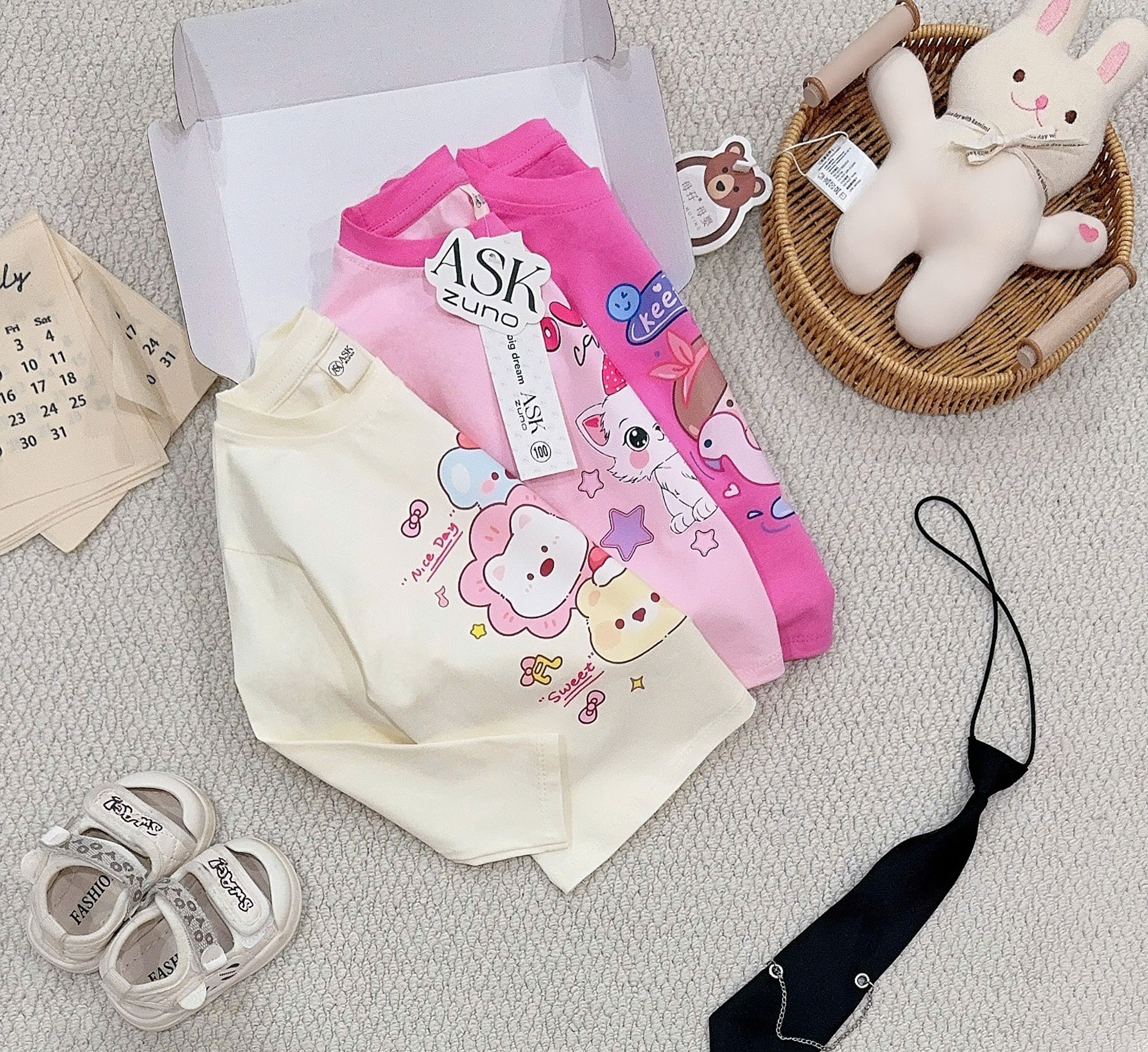 B616- SET 3 ÁO IN HÌNH CUTE
