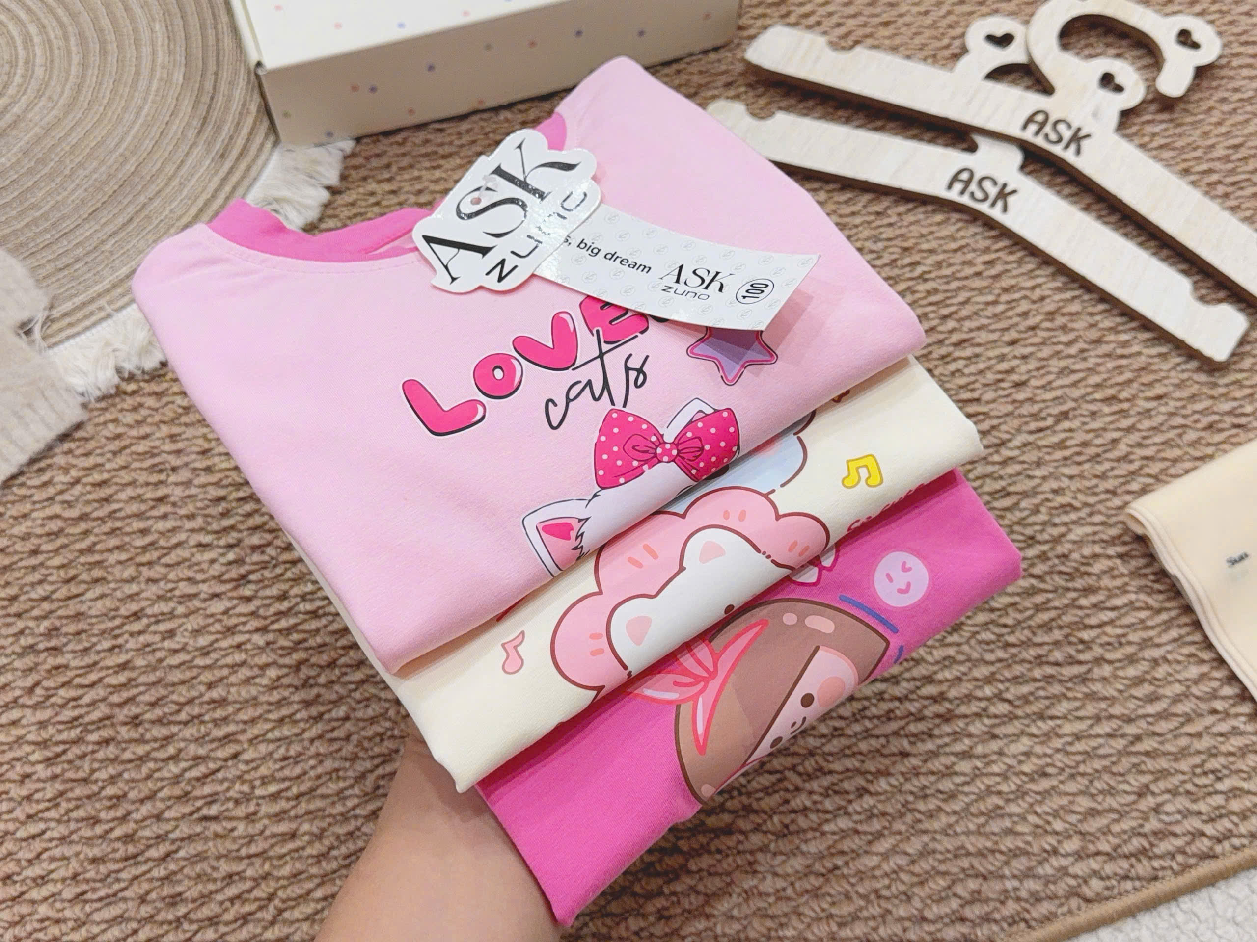 B616- SET 3 ÁO IN HÌNH CUTE