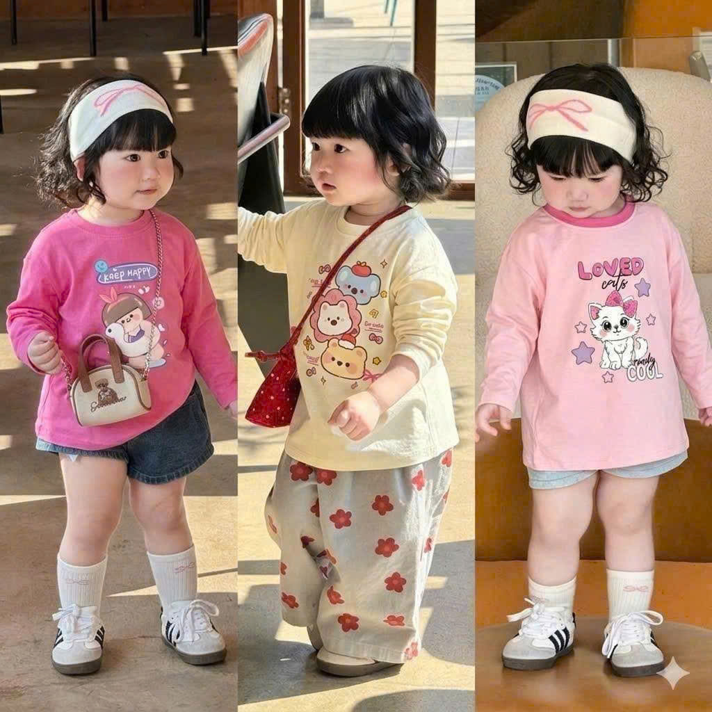 B616- SET 3 ÁO IN HÌNH CUTE