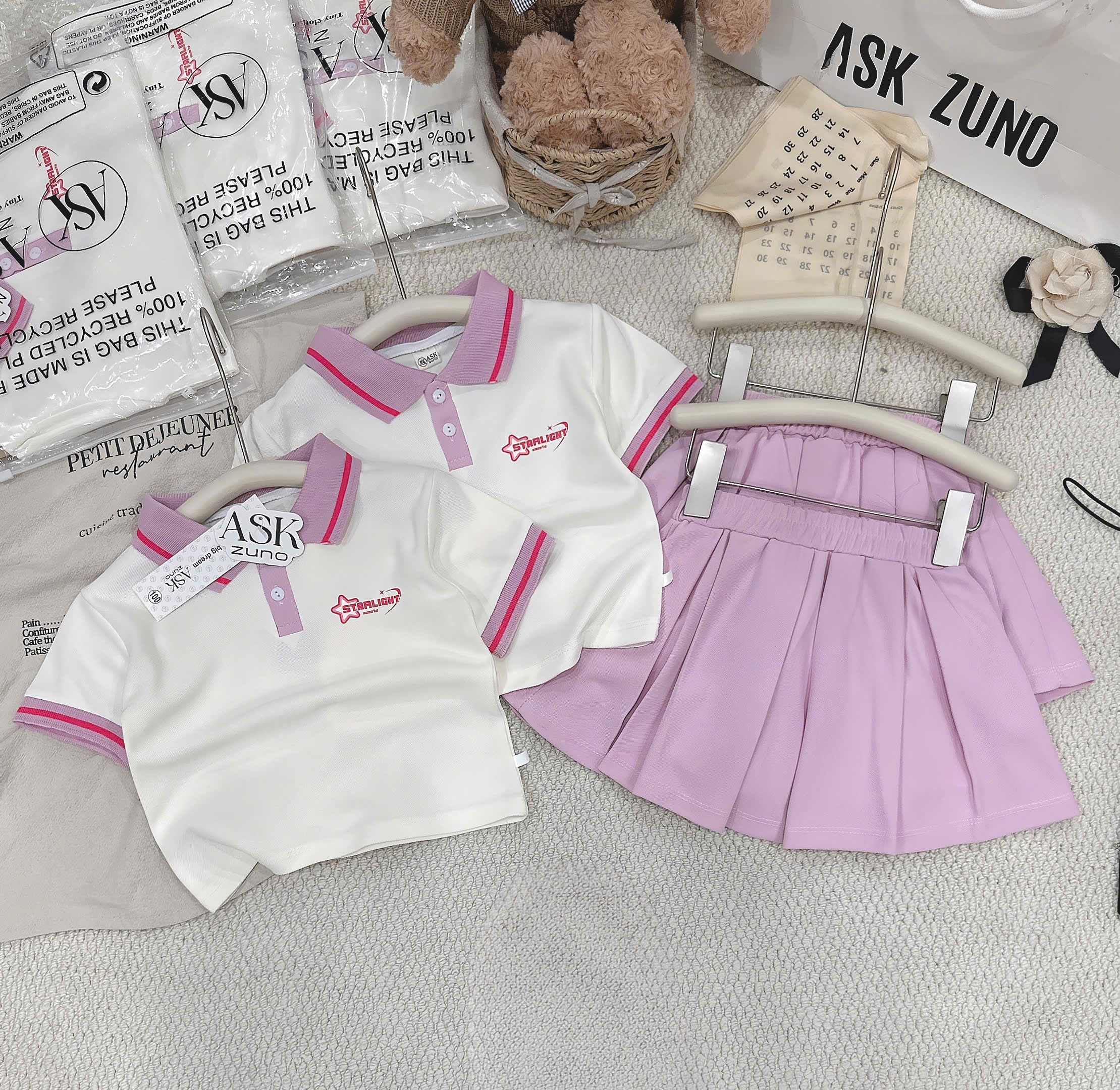XẢ B678 - SET VÁY POLO BÉ GÁI 2 MÀU
