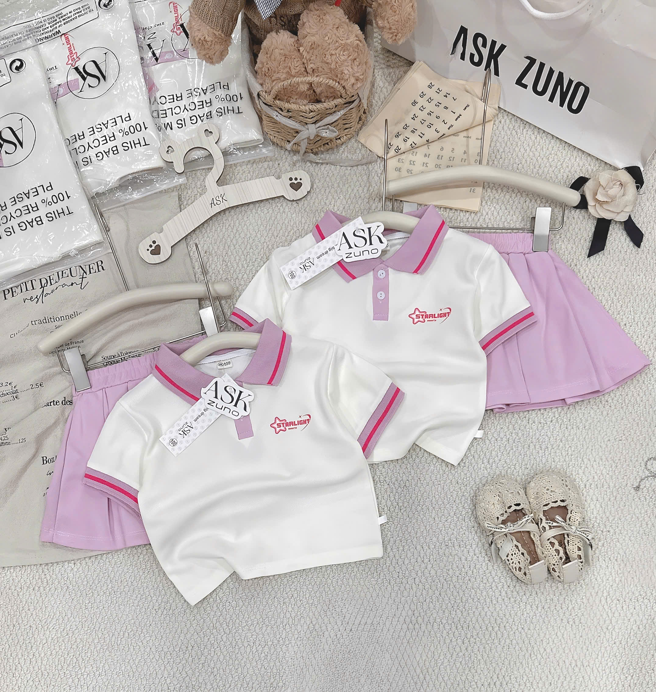 XẢ B678 - SET VÁY POLO BÉ GÁI 2 MÀU