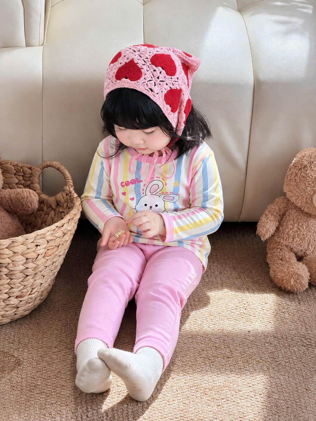 B741 - SET 2 BỘ RABBIT HỒNG CẦU VỒNG