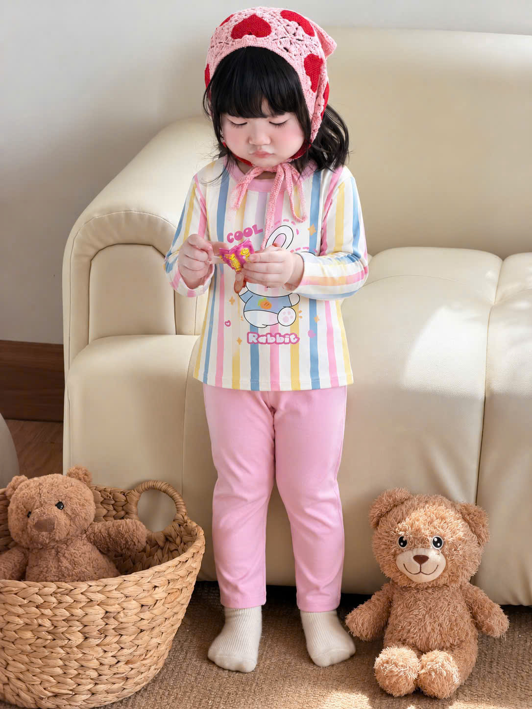 B741 - SET 2 BỘ RABBIT HỒNG CẦU VỒNG