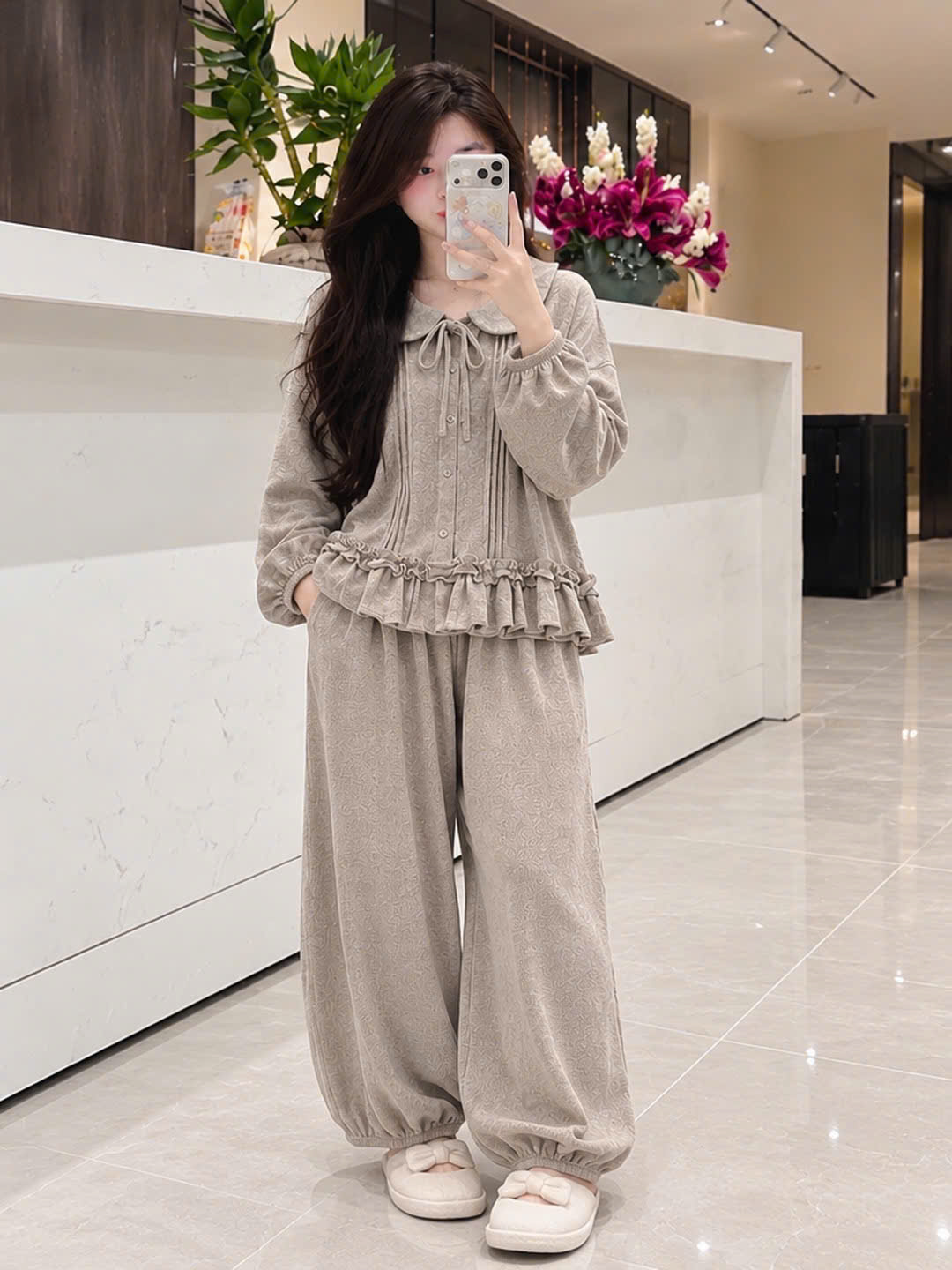 B818 - BỘ NỮ CỔ SEN QUẦN BO