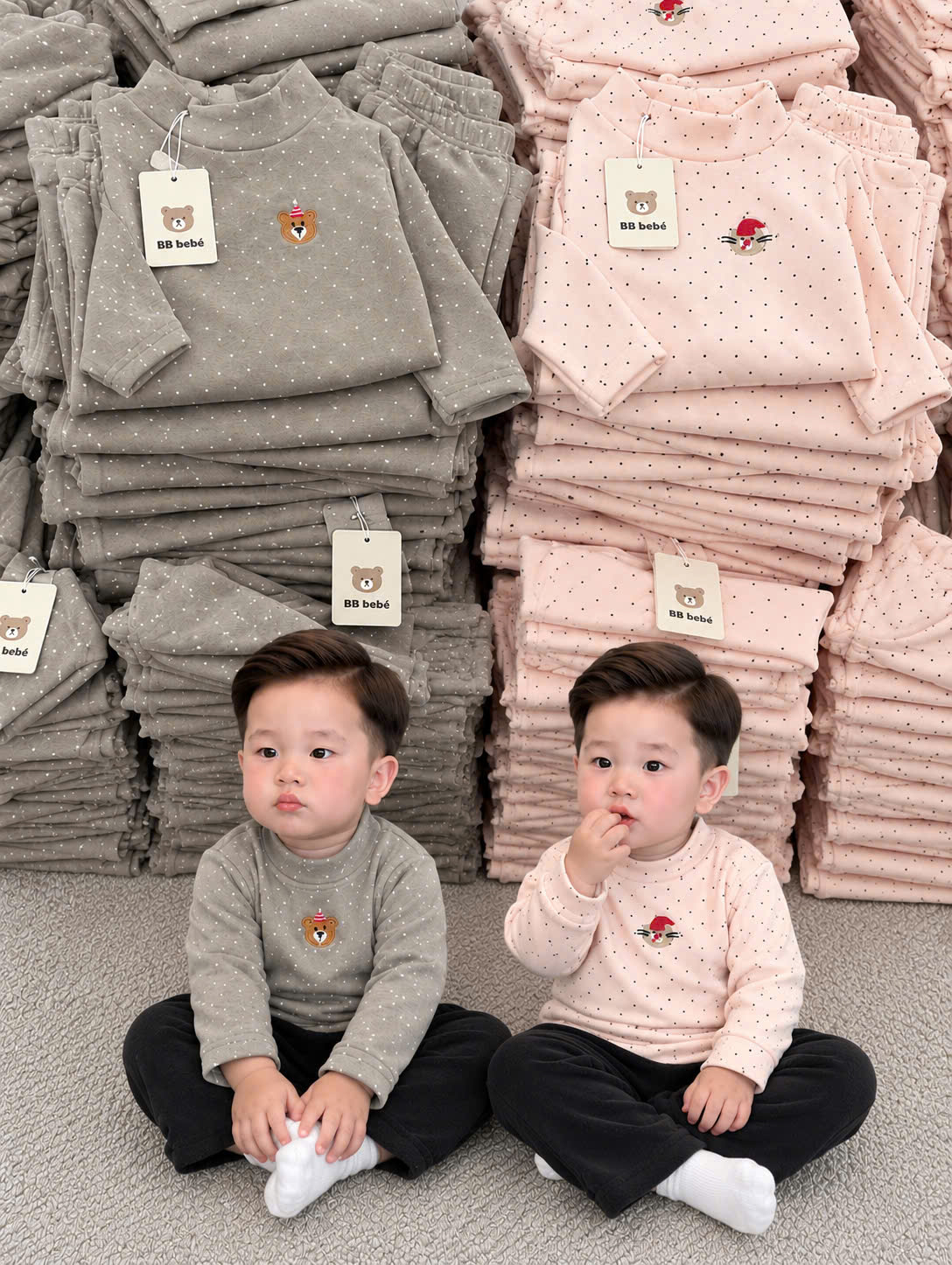 B822 -SET 2 ÁO ZIP LÔNG RÊU BE