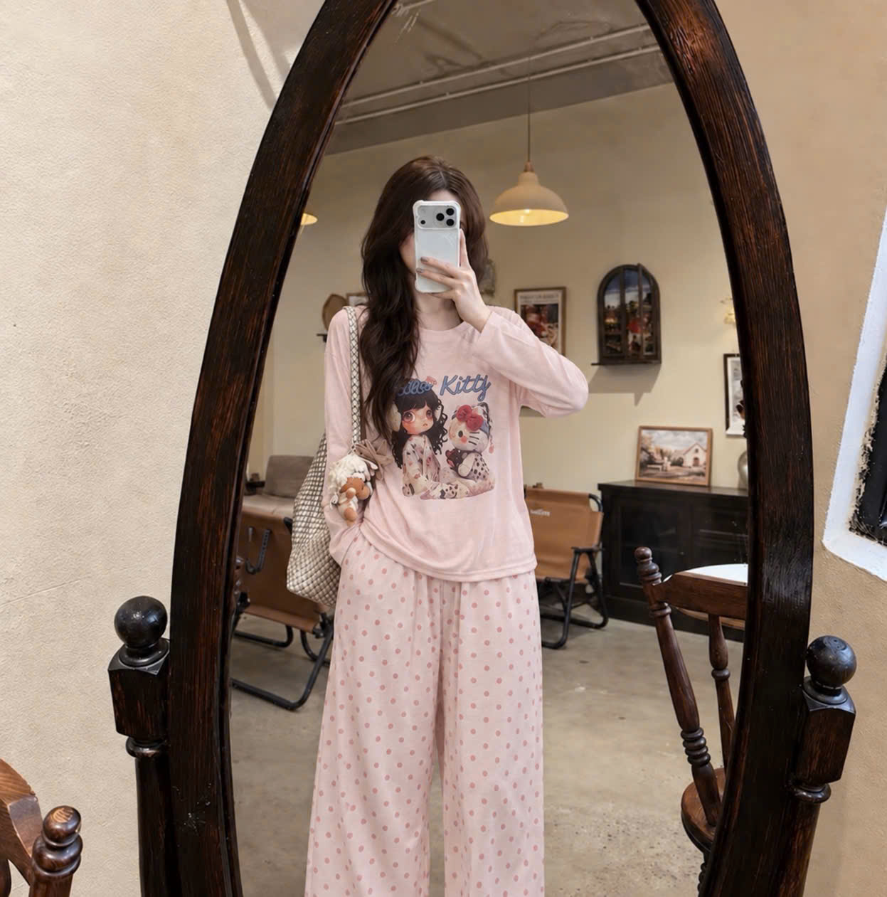 B832 - SET ÁO HỒNG KITTY QUẦN BI