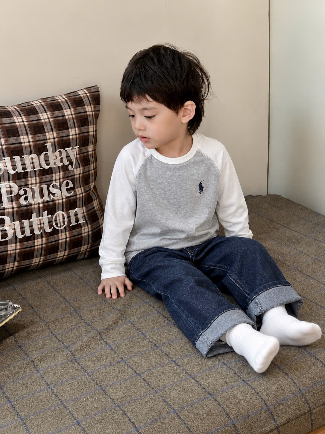 B914 - SET 4 ÁO DÀI TAY RAGLAN BÉ TRAI