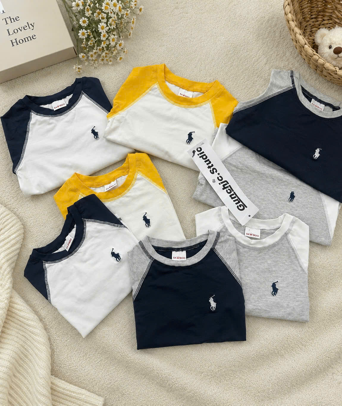 B914 - SET 4 ÁO DÀI TAY RAGLAN BÉ TRAI
