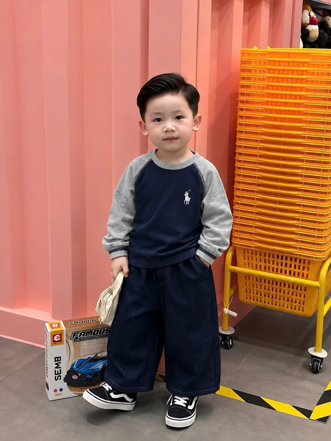 B914 - SET 4 ÁO DÀI TAY RAGLAN BÉ TRAI