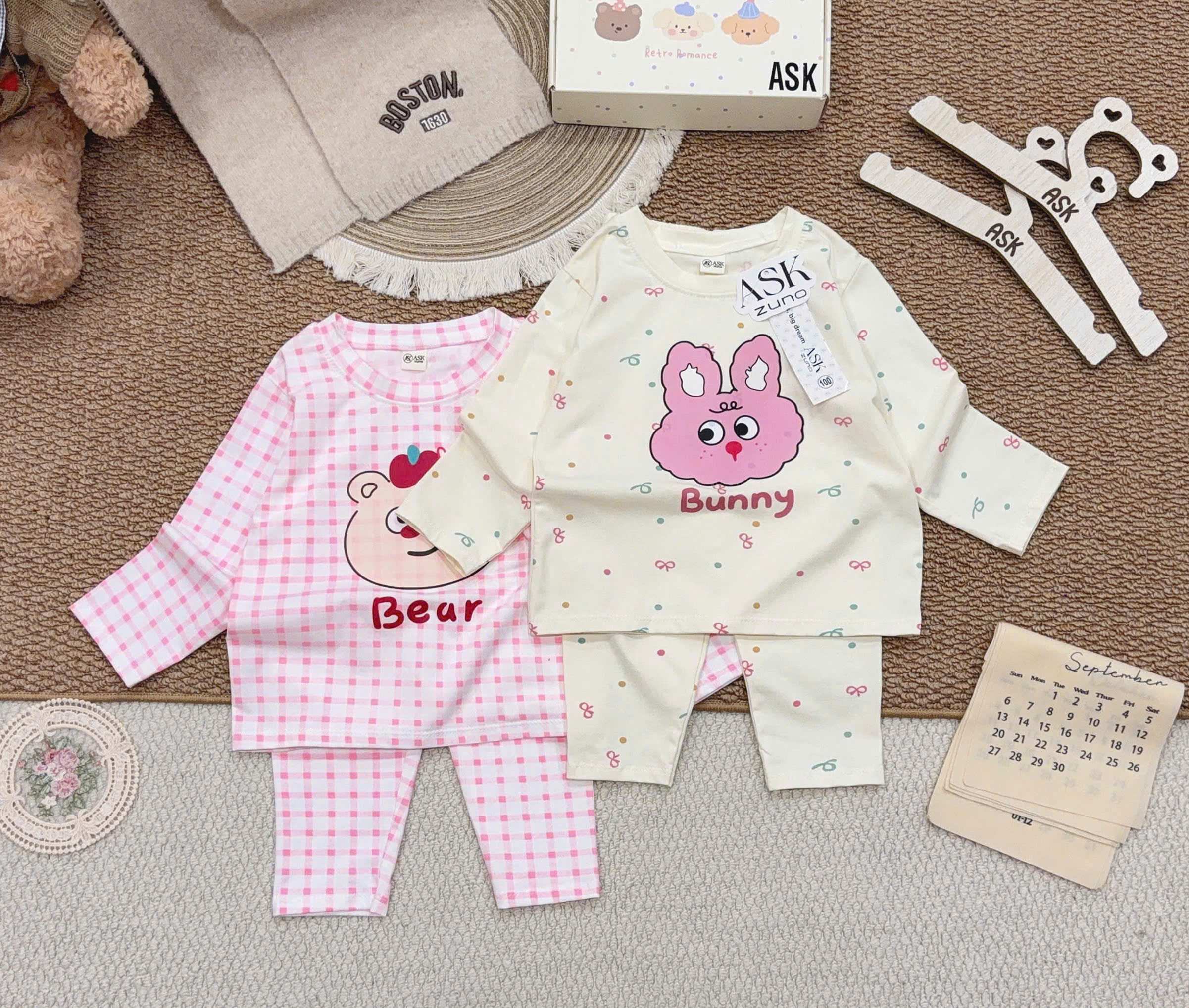 B968 - SET 2 BỘ BUNNY BEAR
