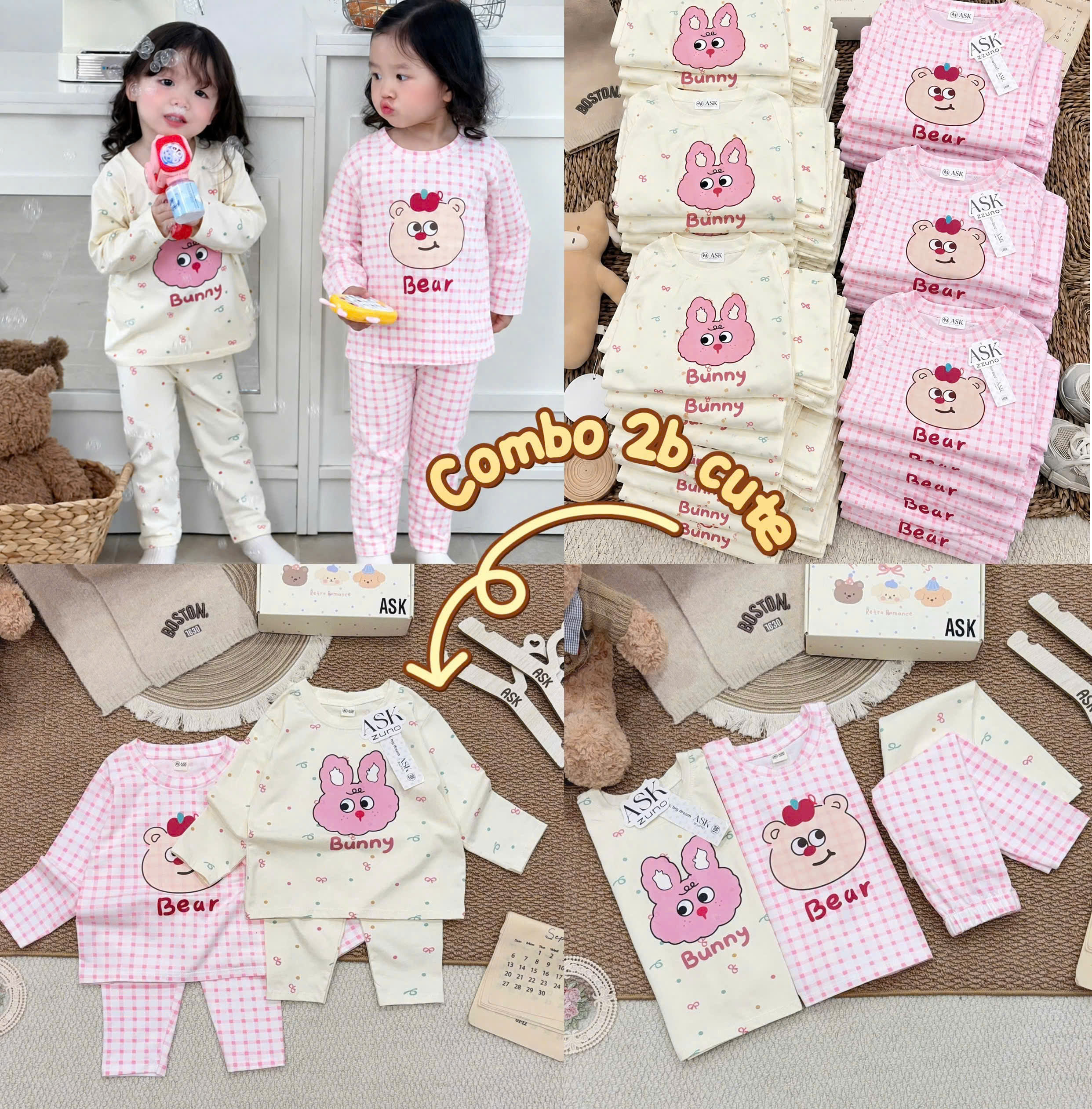 B968 - SET 2 BỘ BUNNY BEAR