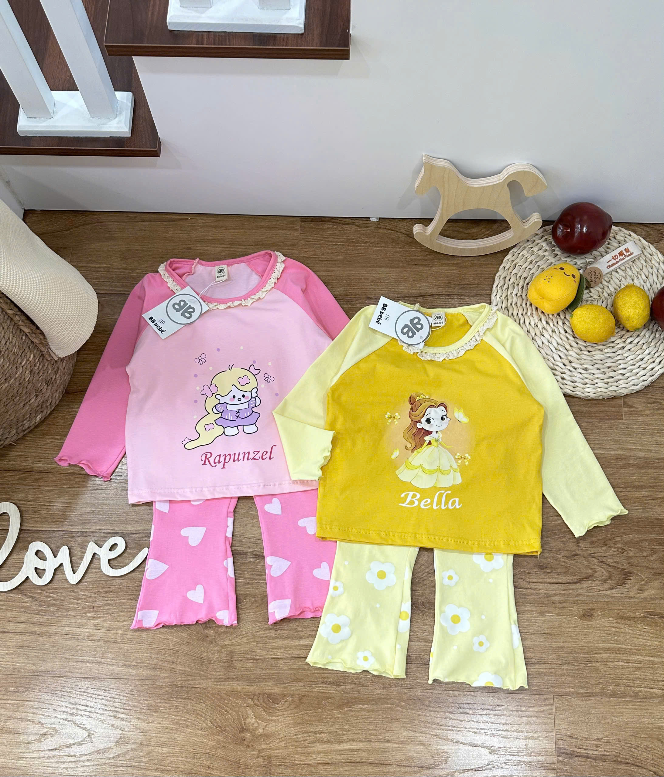 B975 - SET 2 BỘ CÔNG CHÚA ELSA HỒNG VÀNG
