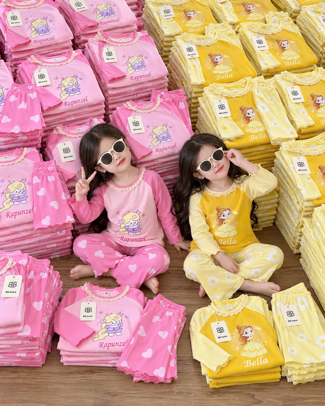 B975 - SET 2 BỘ CÔNG CHÚA ELSA HỒNG VÀNG