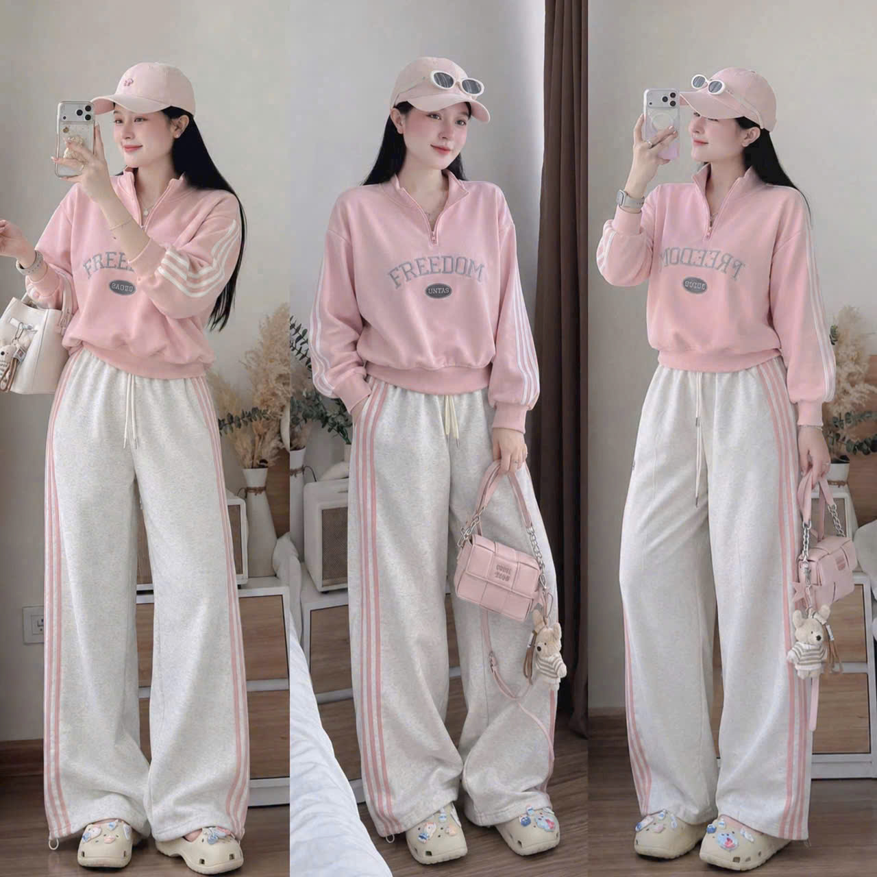 C284 - BỘ NỈ FREEDOM HỒNG GHI