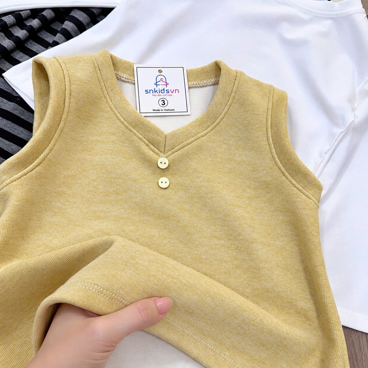 C299 - SET 3CT GILE VÀNG QUẦN LOE KẺ