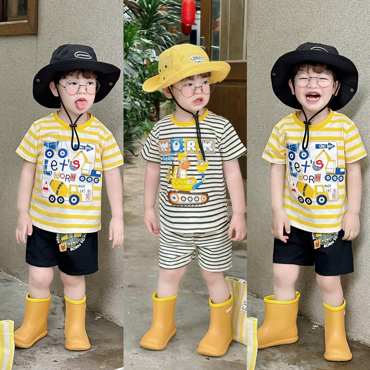 XẢ A130 - SET 2 BỘ Ô TÔ MÁY XÚC TONE VÀNG