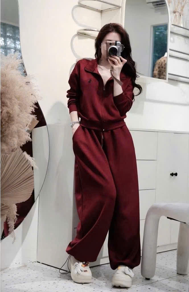 GOM A205 - BỘ NỈ NGỰA ĐỎ QUẦN BO